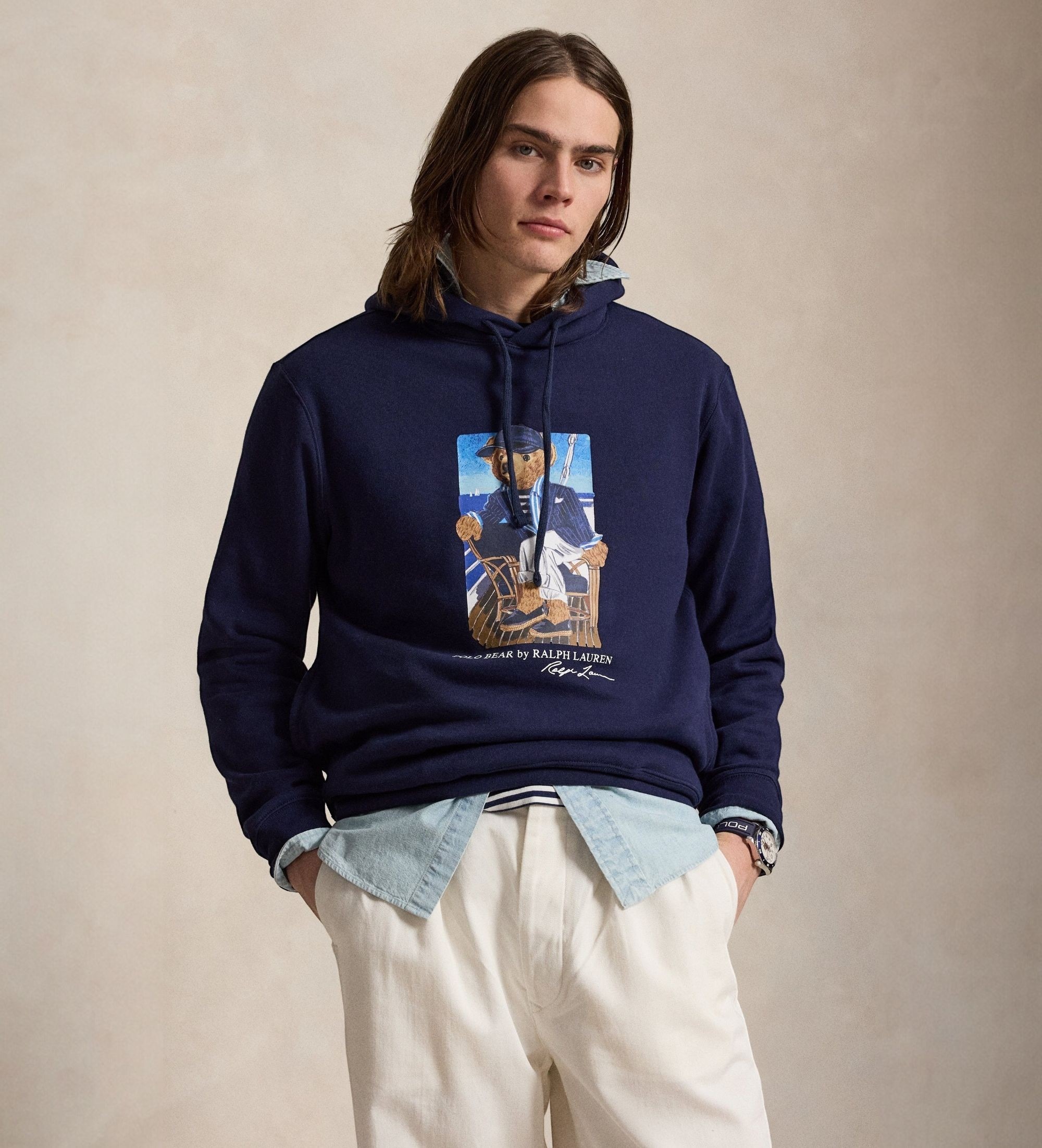 Polo Ralph Lauren für Herren. 710B21811001 Sweatshirt Bear marineblau (M), Lässig, Baumwolle, Langarm