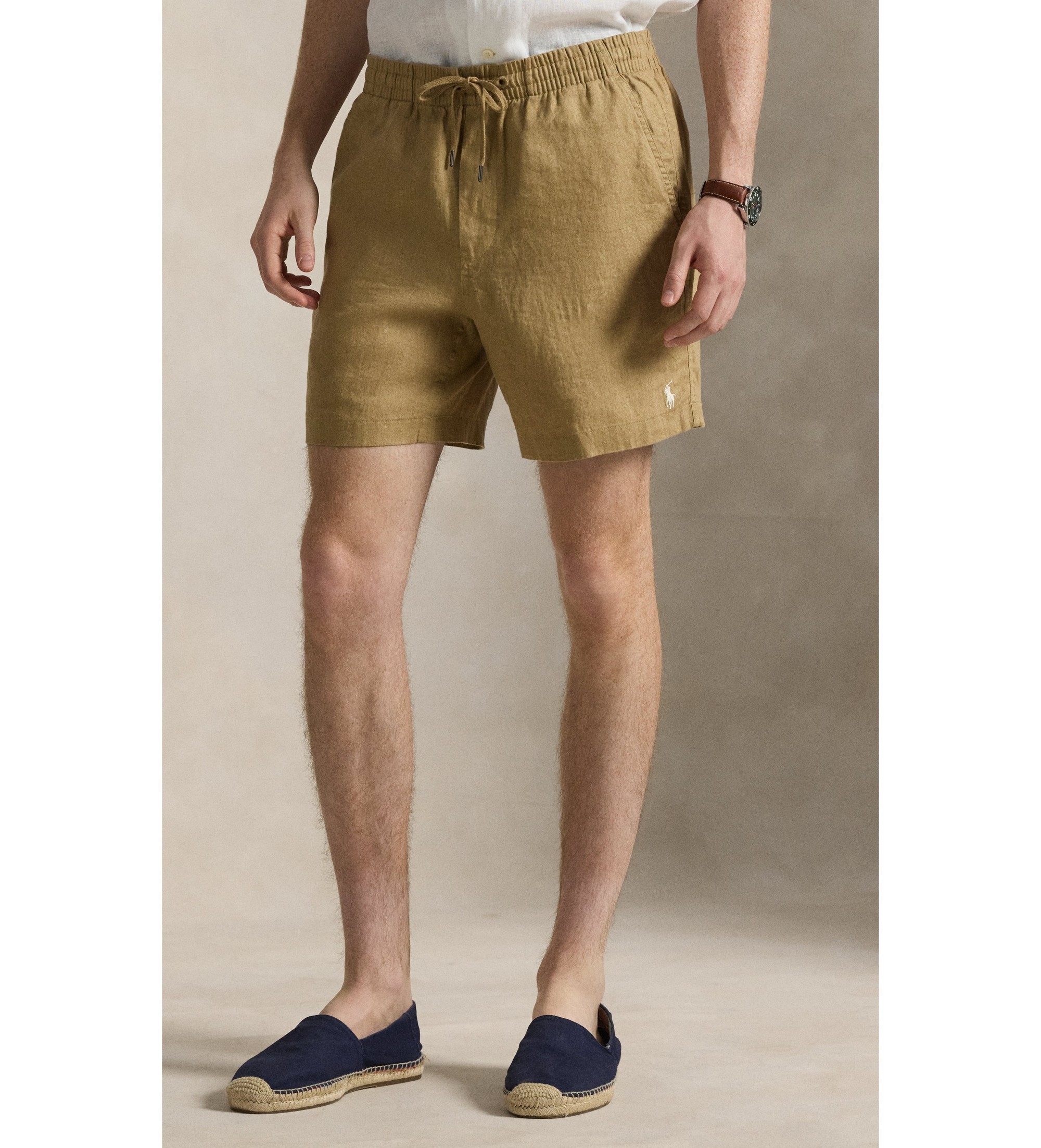 Polo Ralph Lauren für Herren. 710P08205503 Shorts prepster beige Leinenpolohemd (L), Braun, Lässig
