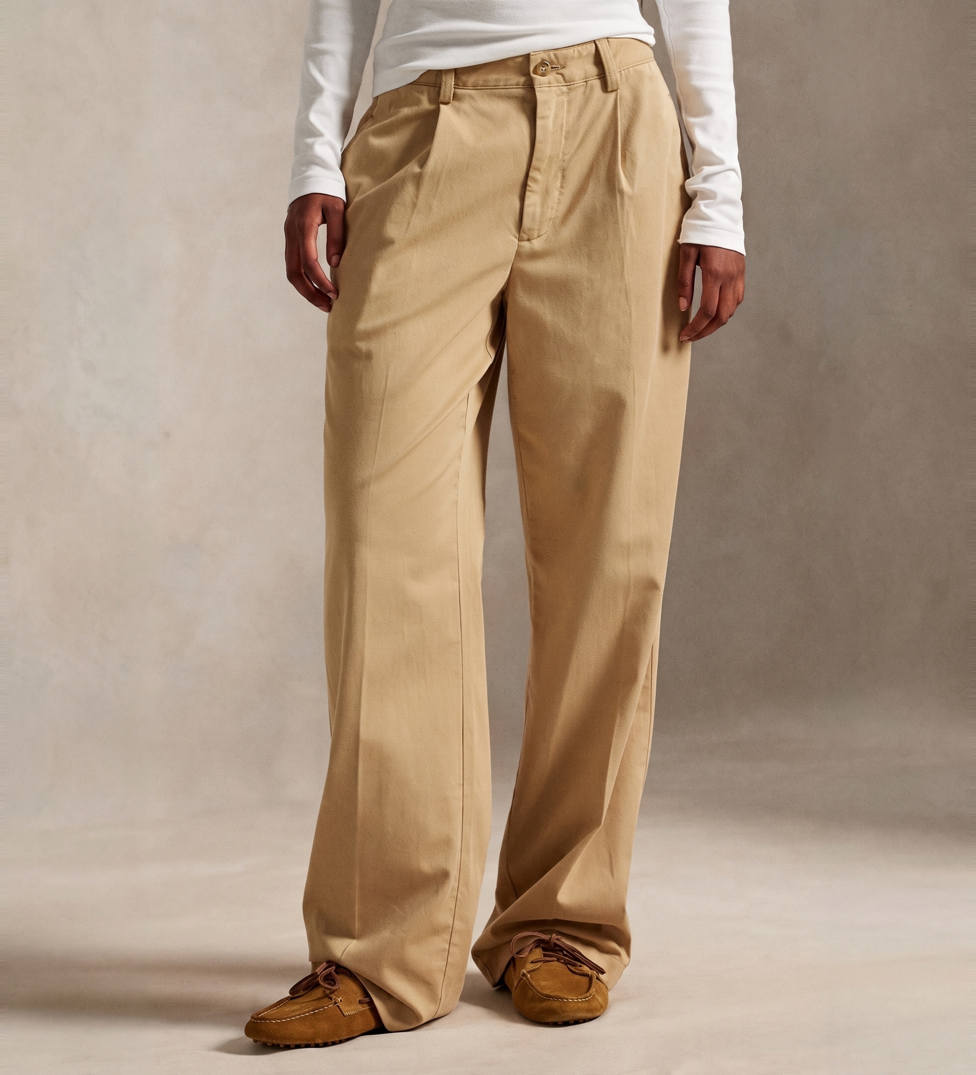 Polo Ralph Lauren für Damen. 211A96676001 Lässige Khaki-Hose (34), Braun, Beige, Baumwolle