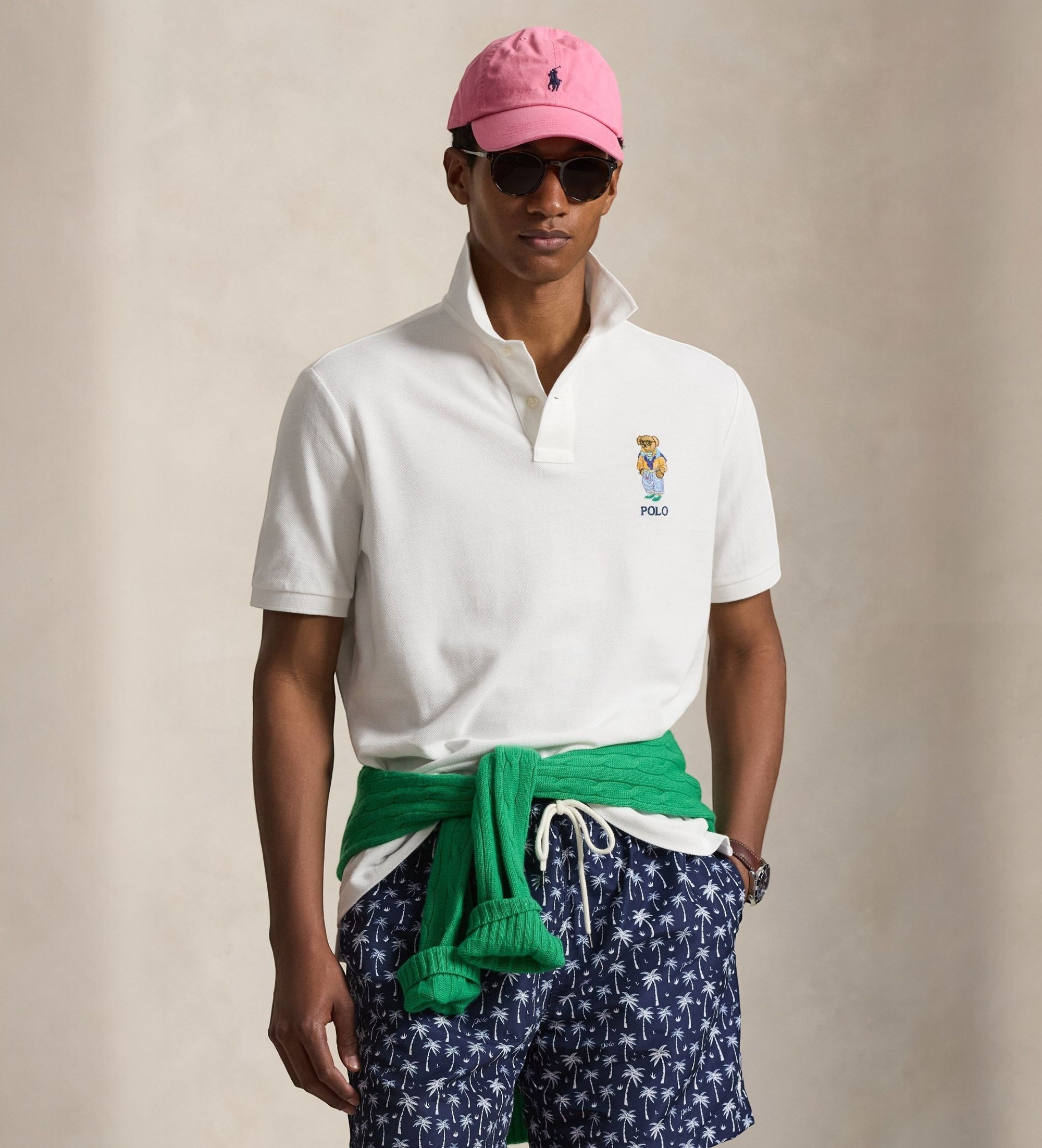 Polo Ralph Lauren für Herren. 710B16617001 Pique Polo Bear Custom Slim Polohemd weiß (S), Lässig, Baumwolle, Kurzarm