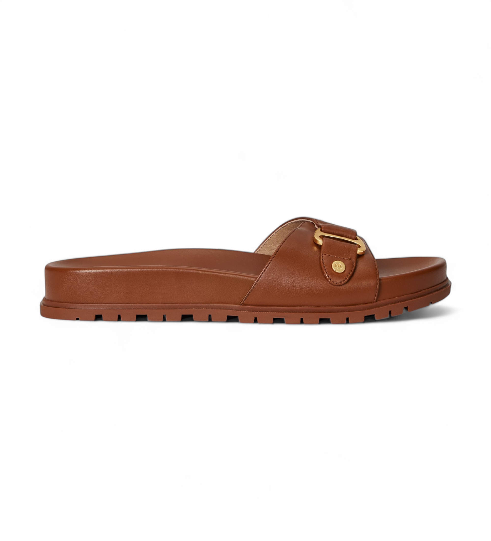 Lauren Ralph Lauren für Damen. 802982883001 Tasha Flip Flop Leder Sandalen braun (39), Wohnung, Keine, Lässig