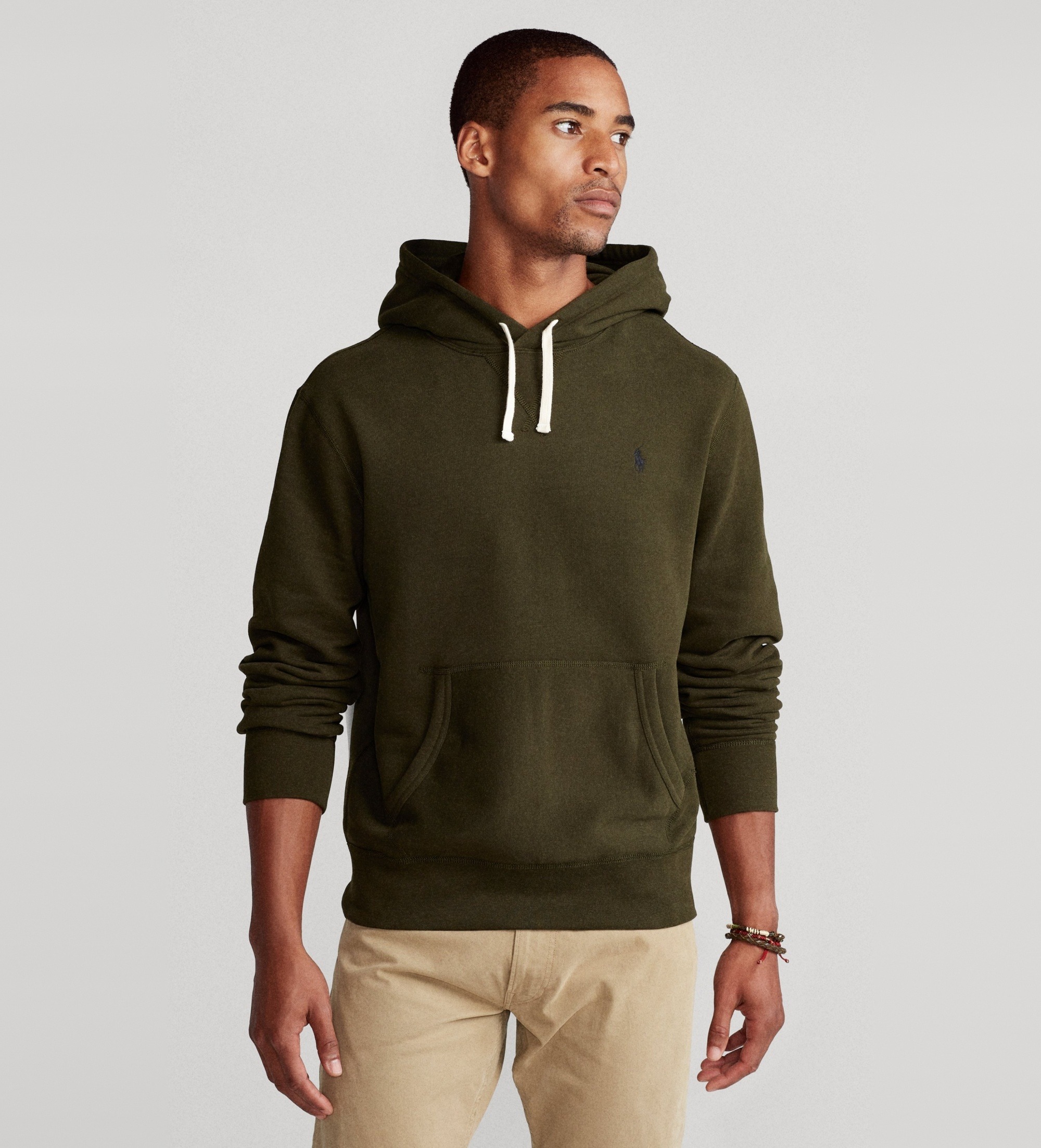 Polo Ralph Lauren für Herren. 710766778024 Fleece-Kapuzensweatshirt RL grün (L), Lässig, Baumwolle
