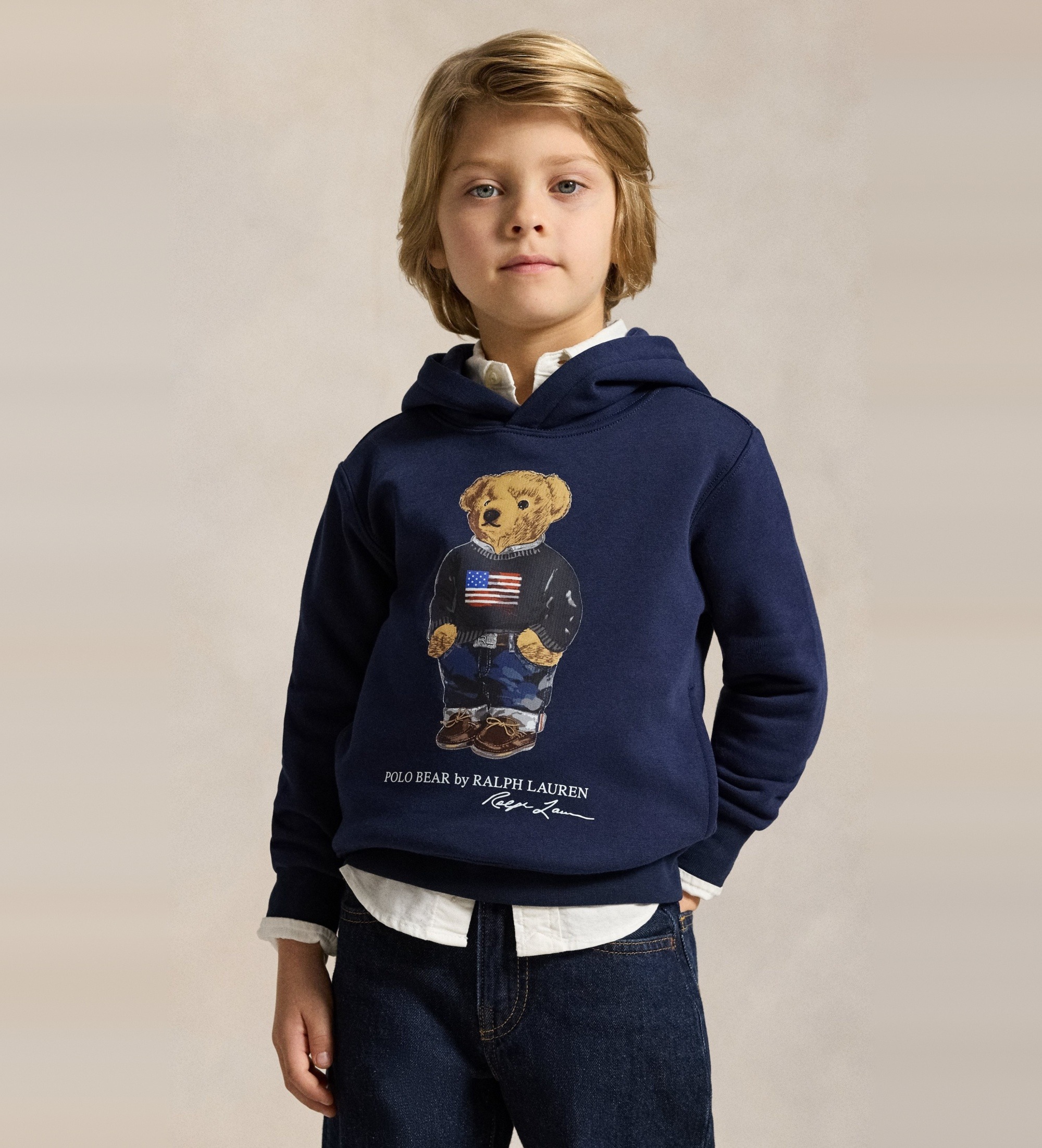 Polo Ralph Lauren für Jungen. 322A10529001 Fleece-Sweatshirt mit navy Bear Polo (4años= 109/116cm), Lässig, Baumwolle, Marine, Kinderbekleid