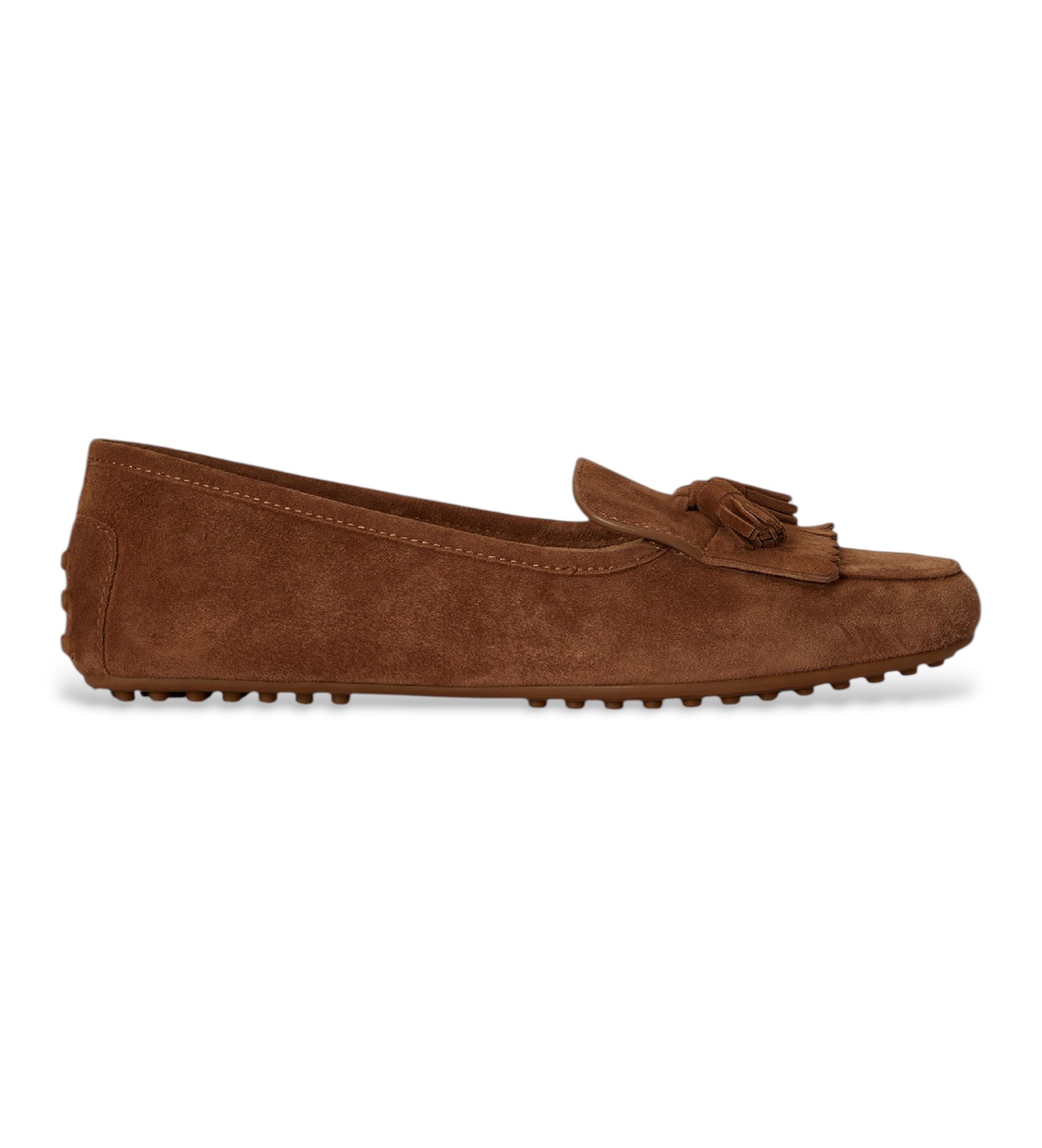 Lauren Ralph Lauren für Damen. 802P22310005 Tayte Mokassins aus braunem Wildleder (40), Wohnung, Keine, Lässig, Klassisch