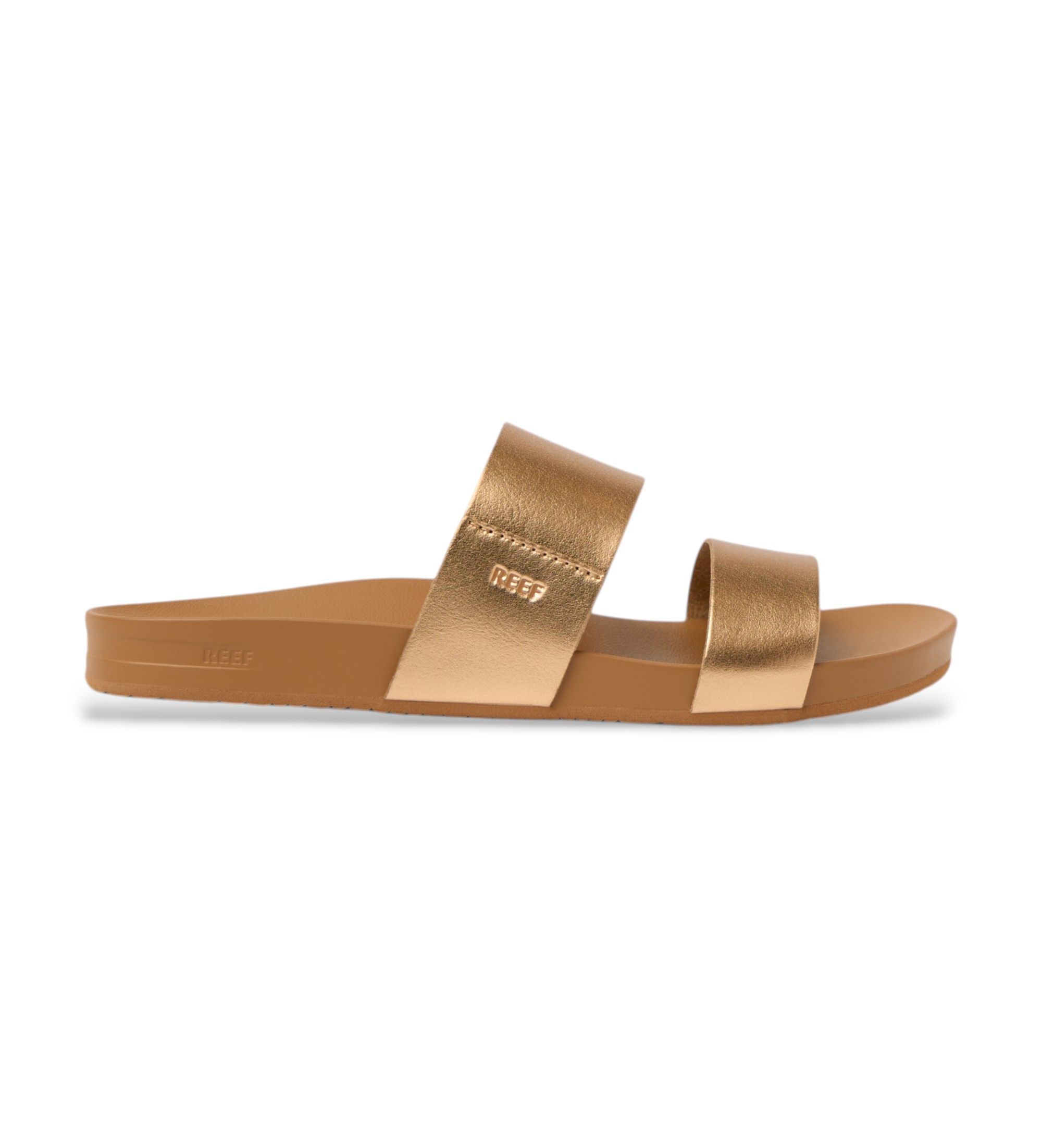 Reef für Damen. CJ9014 Cushion Vista Sonnenuntergang Bronze Sandalen (37.5), Gold, Wohnung, Keine, Lässig, Strandbekleidung