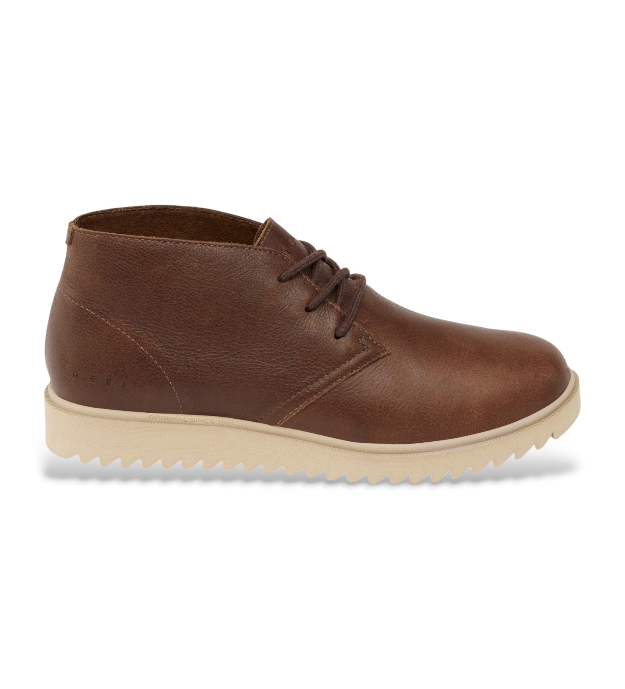 Reef für Herren. CJ6711 Leukadische braune Lederschuhe (45), Wohnung, Schnürsenkel, Lässig