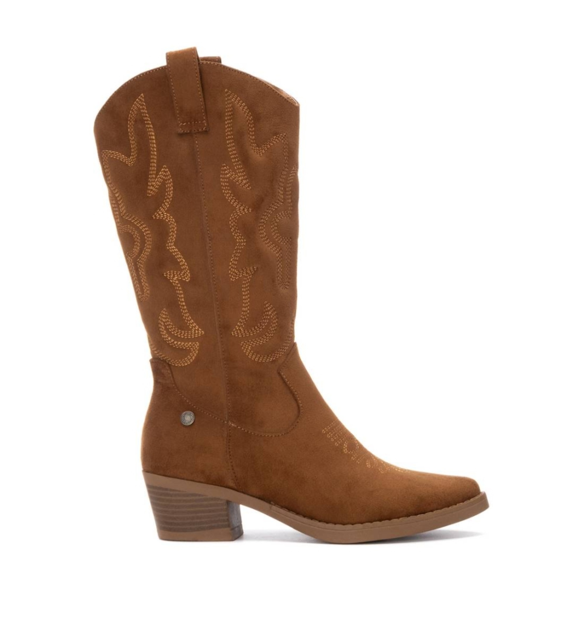 Refresh für Damen. 17308503-CAMEL Stiefel 173085 braun (36), 3 bis 5 cm, Reißverschluss, Lässig
