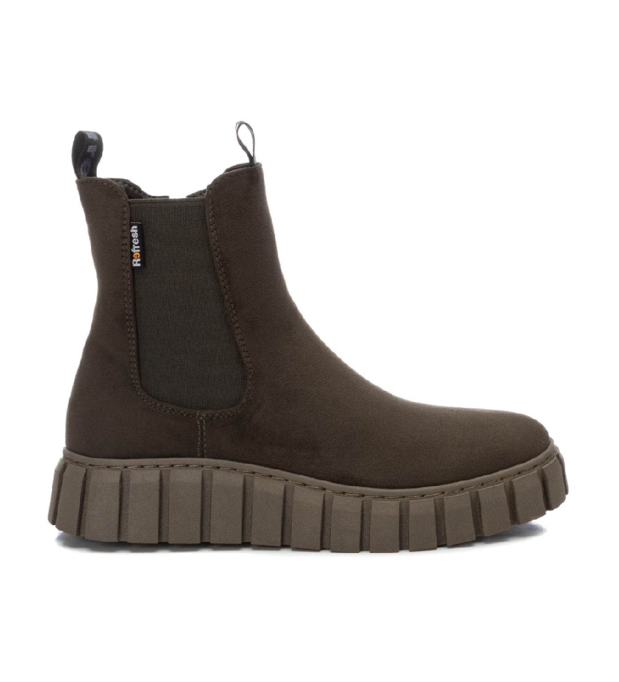 Refresh für Damen. 17024903-KAKI Stiefelette 170249 grünlich braun (36), Wohnung, 1 bis 3 cm, Reißverschluss, Lässig