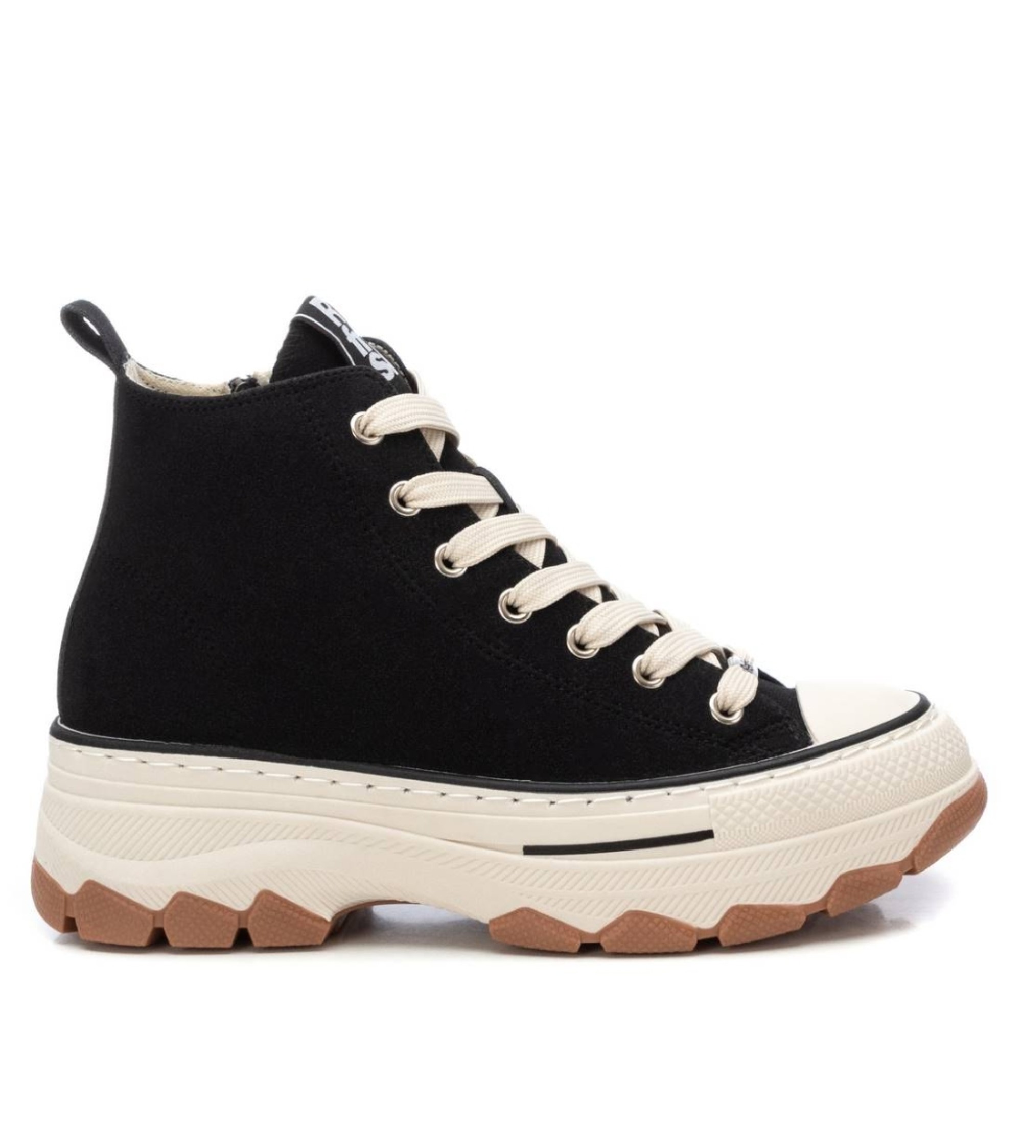 Refresh für Damen. 17231701-NEGRO Turnschuhe 172317 schwarz (38), 3 bis 5 cm, Schnürsenkel, Reißverschluss, Lässig