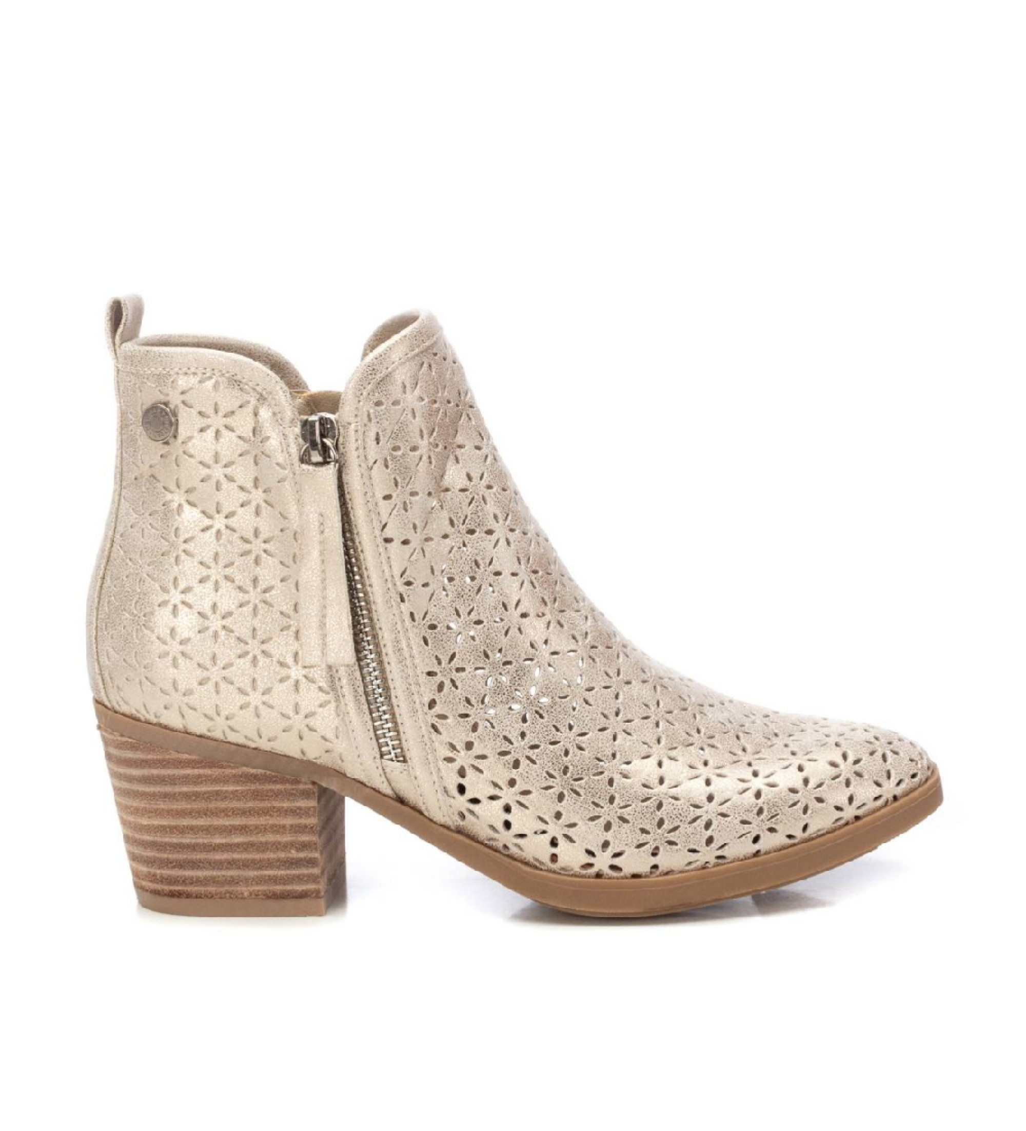 Refresh für Damen. 17278406-ORO Stiefelette 172784 gold (39), 5 bis 8 cm, Reißverschluss, Lässig