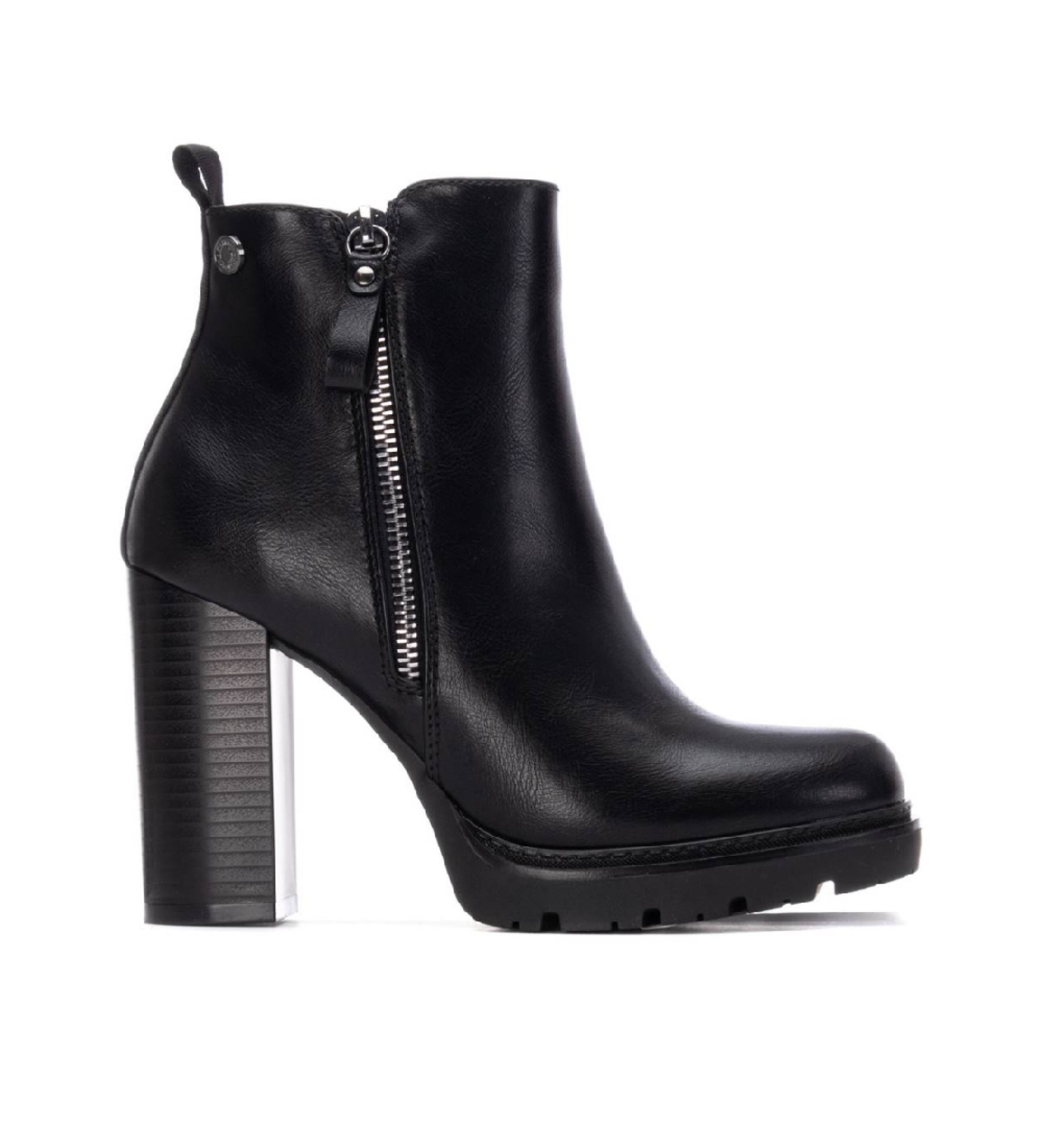Refresh für Damen. 17292301-NEGRO Stiefelette 172923 schwarz (37), 8 bis 10 cm, Reißverschluss, Lässig