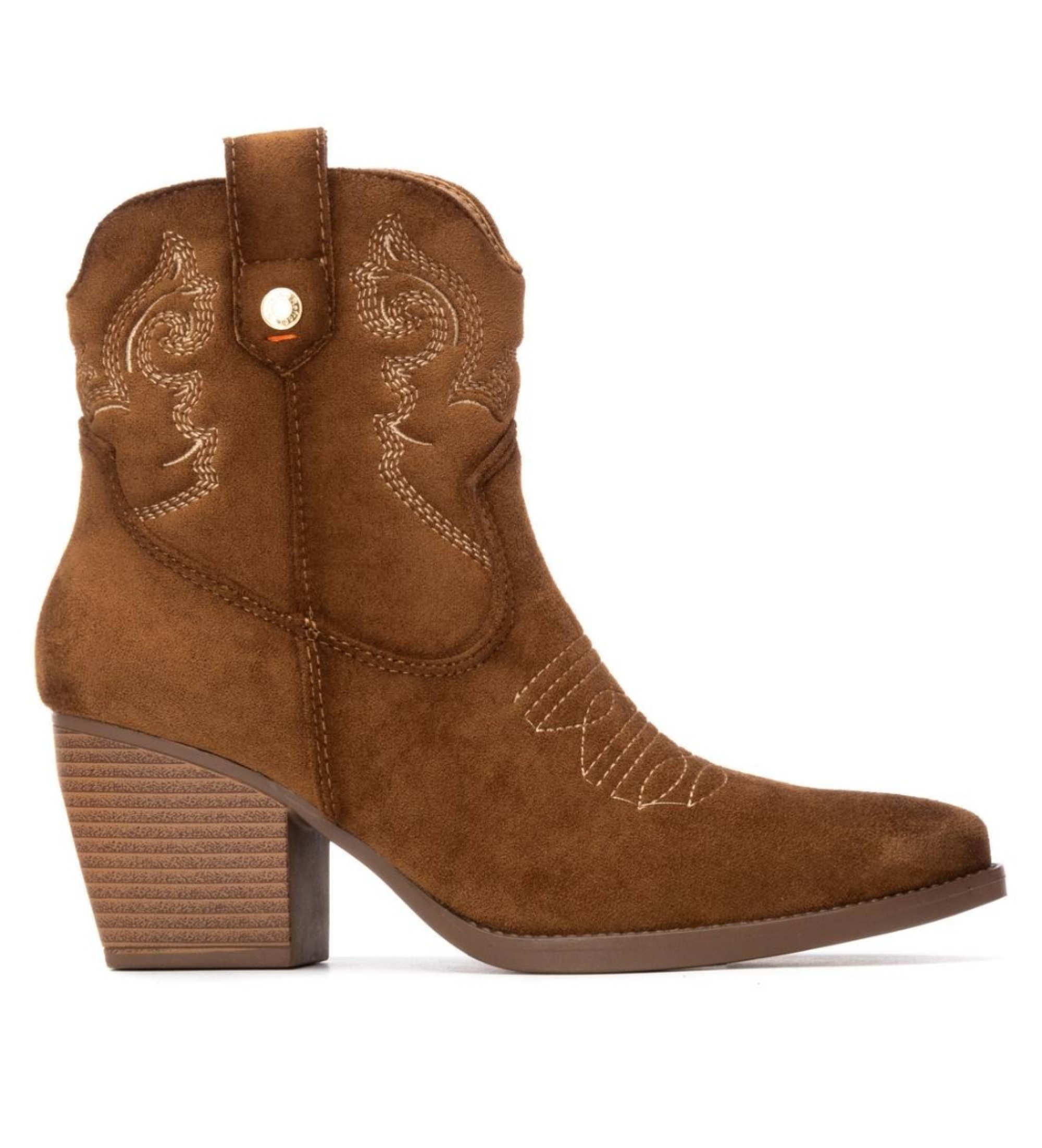 Refresh für Damen. 17301401-CAMEL Stiefelette 173014 braun (40), 3 bis 5 cm, Reißverschluss, Lässig