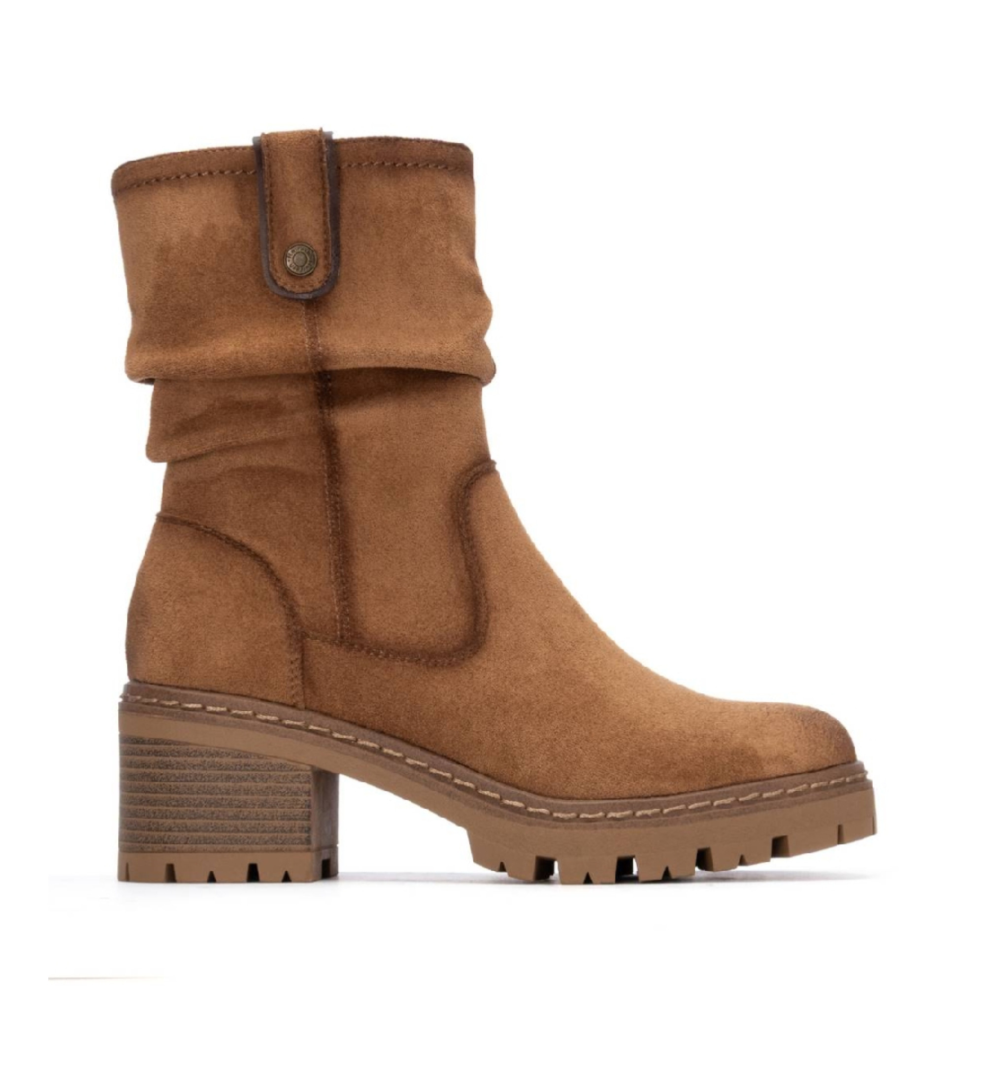 Refresh für Damen. 17302101-TAUPE Stiefelette 173021 braun (37), 3 bis 5 cm, Reißverschluss, Lässig