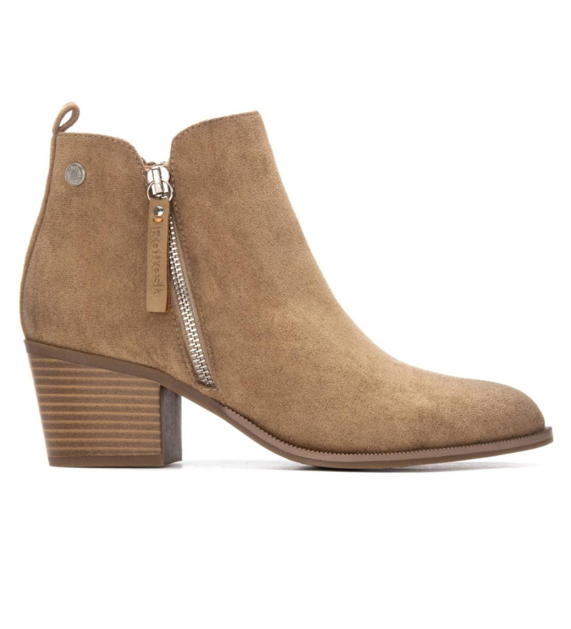 Refresh für Damen. 17318002-BEIGE Stiefelette 173180 beige (36), 3 bis 5 cm, Reißverschluss, Lässig