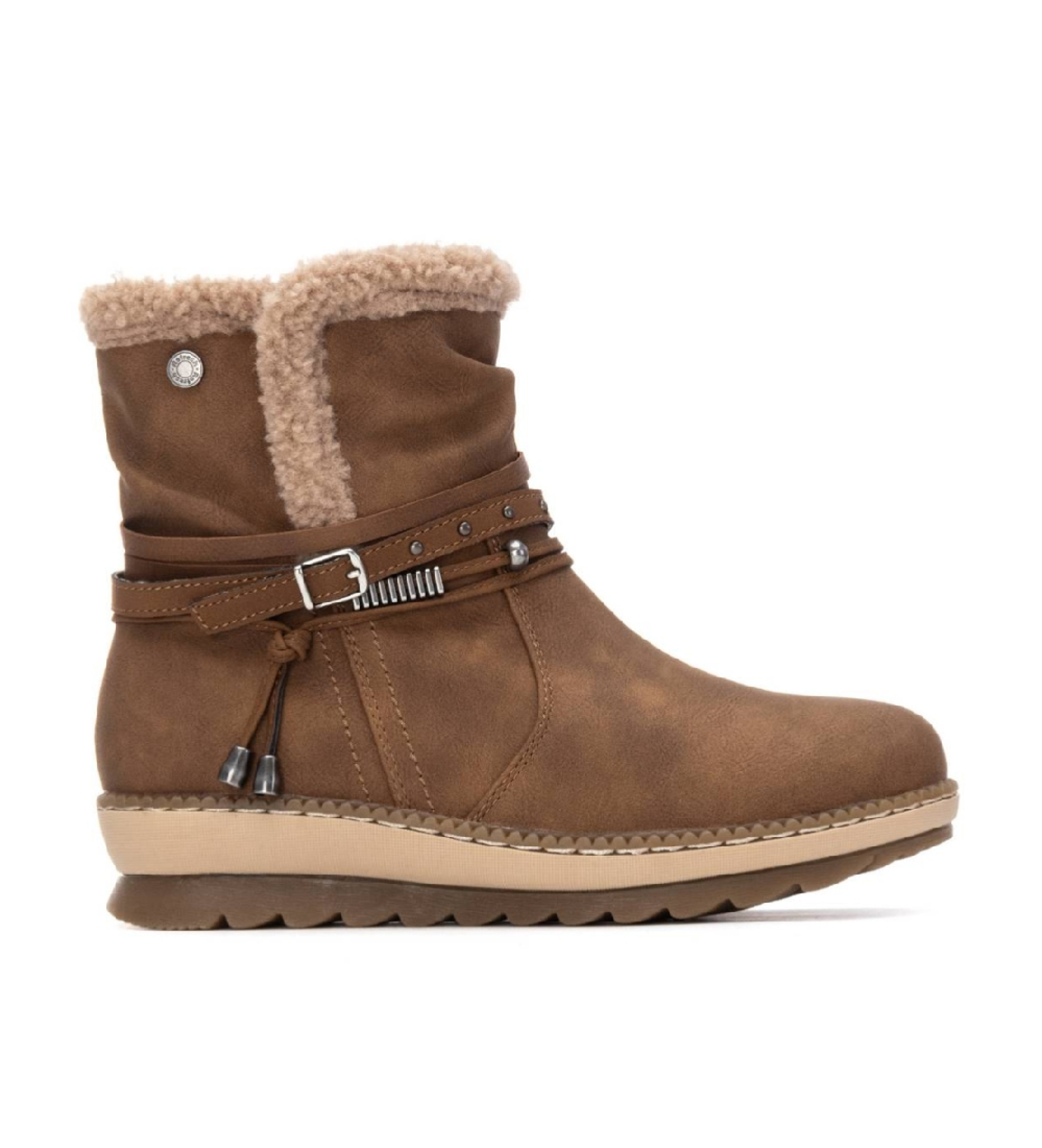 Refresh für Damen. 17325002-CAMEL Stiefelette 173250 braun (40), 1 bis 3 cm, Reißverschluss, Lässig