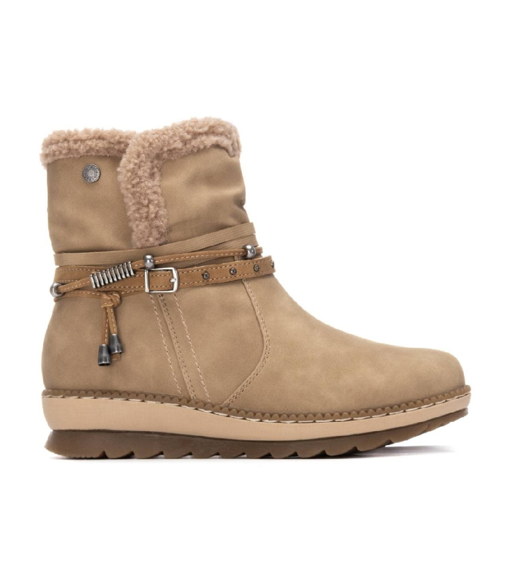Refresh für Damen. 17325003-BEIGE Stiefelette 173250 beige (36), 3 bis 5 cm, Reißverschluss, Lässig