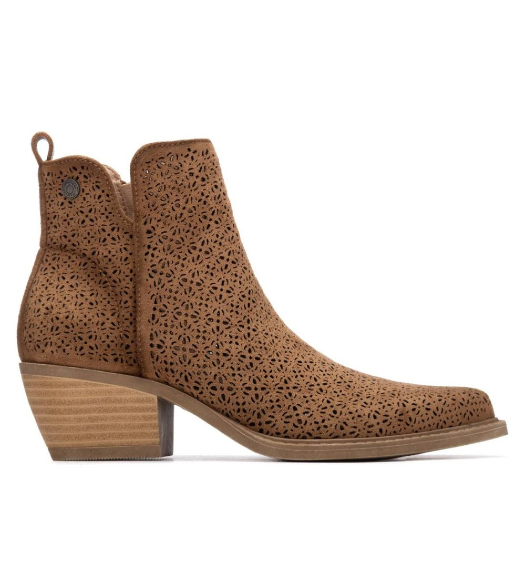 Refresh für Damen. 17504102-CAMEL Stiefelette 175041 braun (40), 3 bis 5 cm, Reißverschluss, Lässig