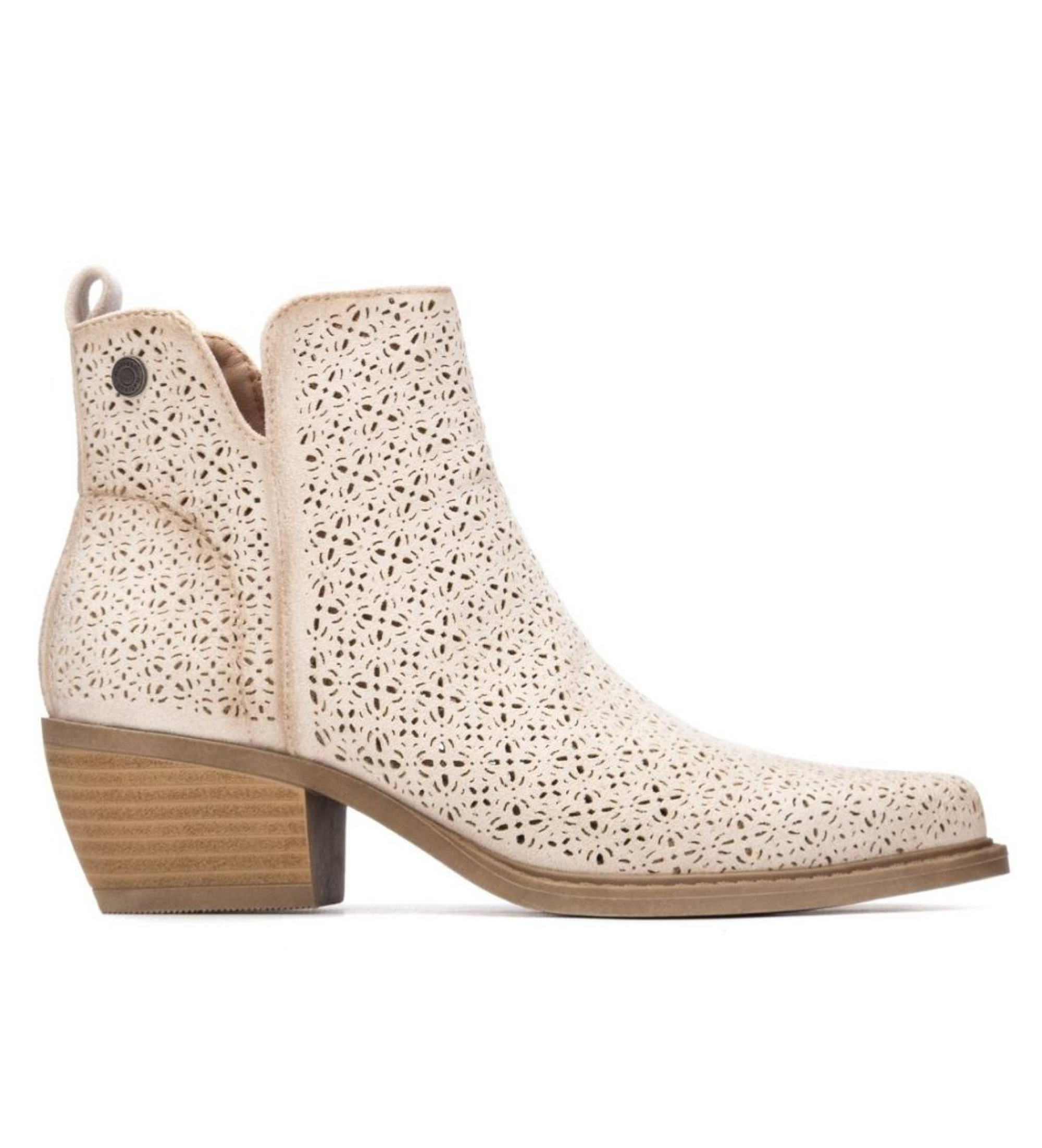 Refresh für Damen. 17504104-HIELO Stiefelette 175041 weiß (40), Braun, 3 bis 5 cm, Reißverschluss, Lässig
