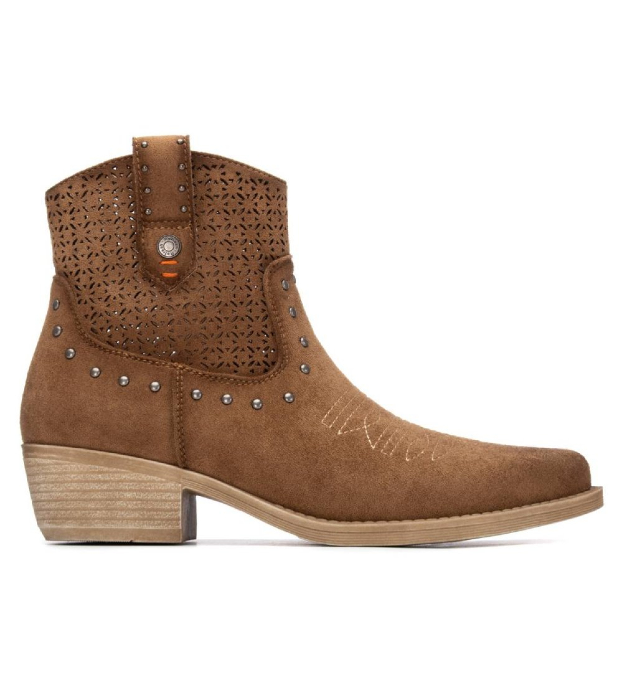 Refresh für Damen. 17504202-CAMEL Stiefelette 175042 braun (37), 3 bis 5 cm, Reißverschluss, Lässig