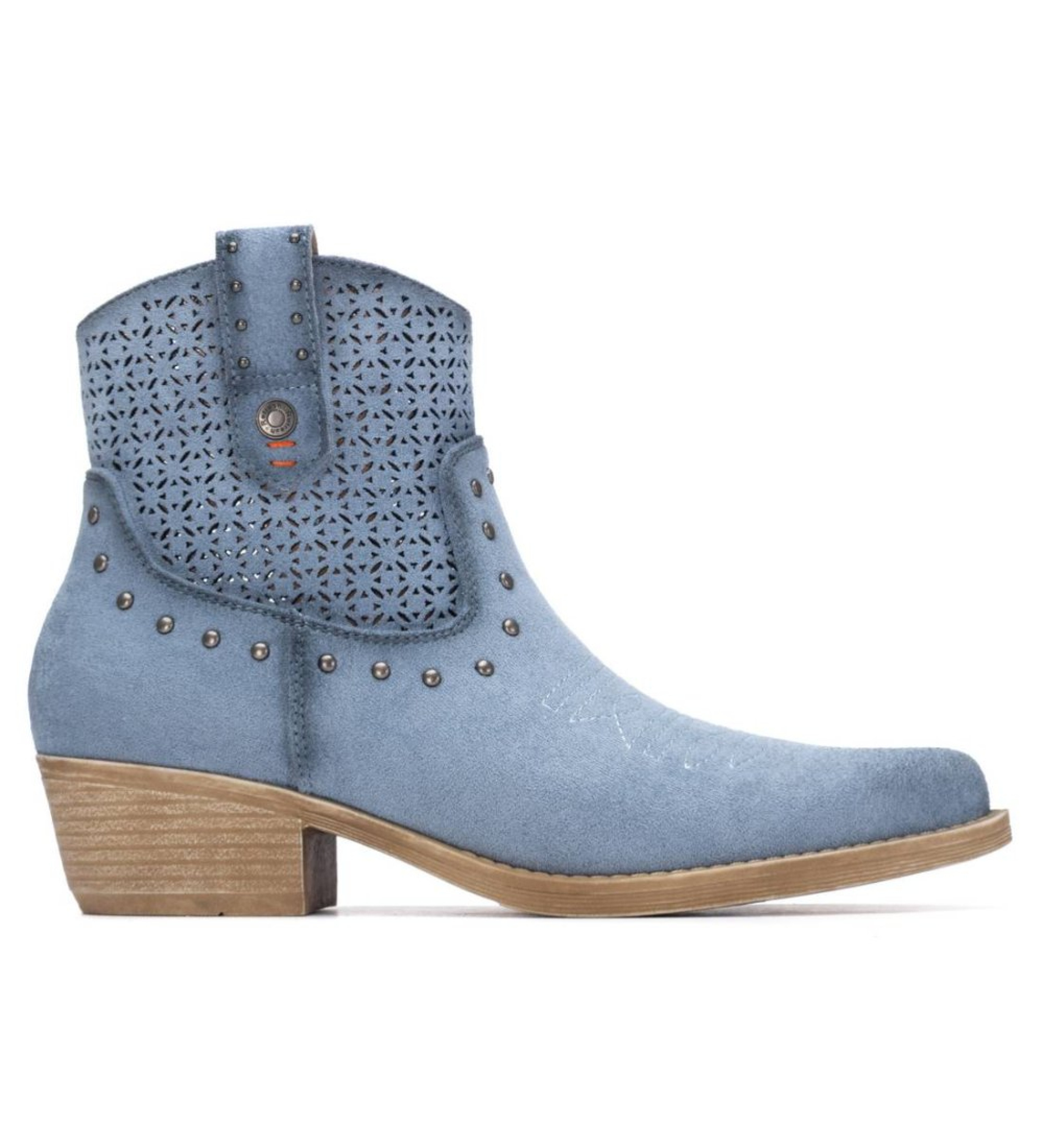 Refresh für Damen. 17504203-JEANS Stiefelette 175042 blau (35), 3 bis 5 cm, Reißverschluss, Lässig