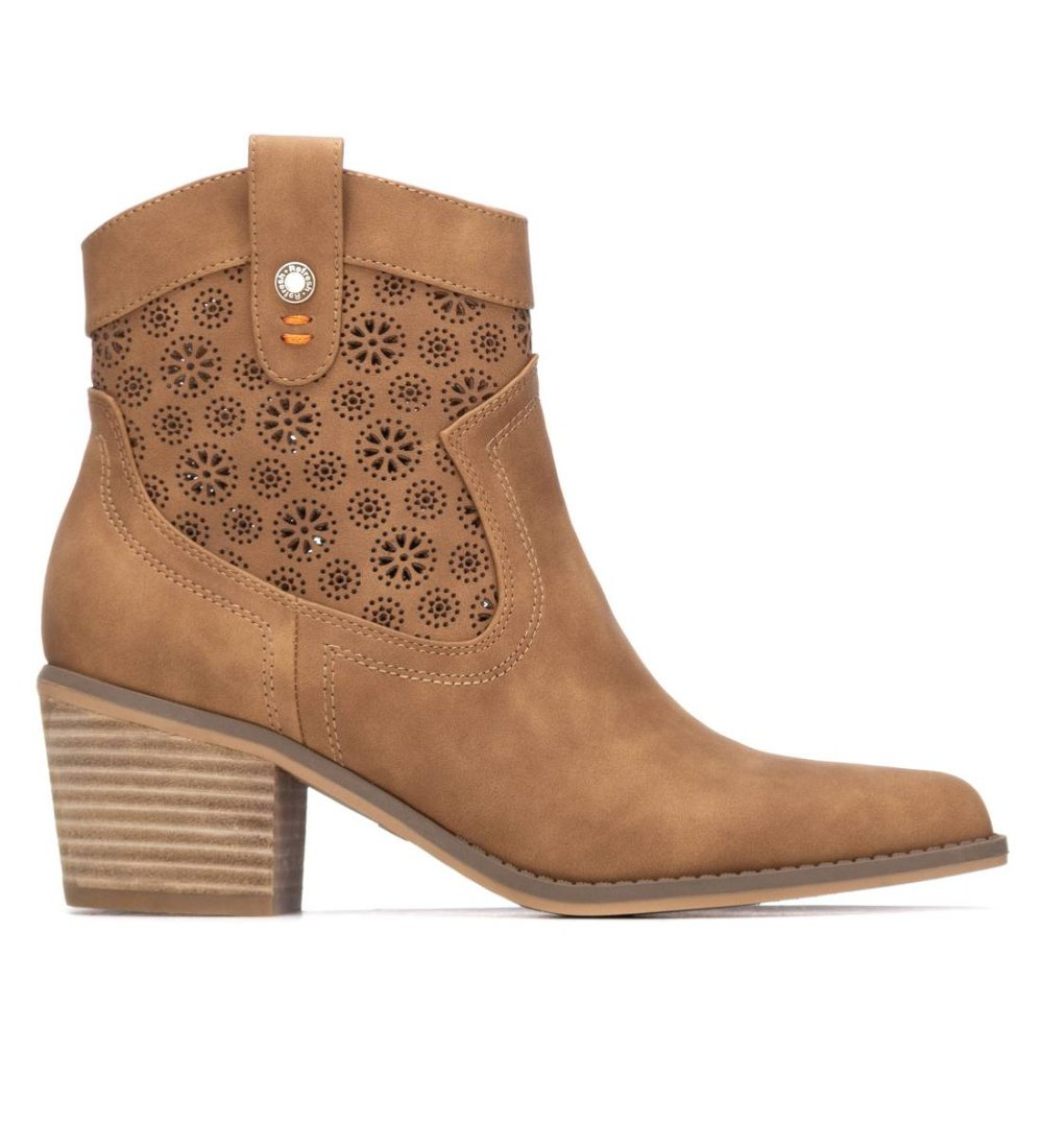 Refresh für Damen. 17515001-CAMEL Stiefelette 175150 braun (38), 3 bis 5 cm, Reißverschluss, Lässig