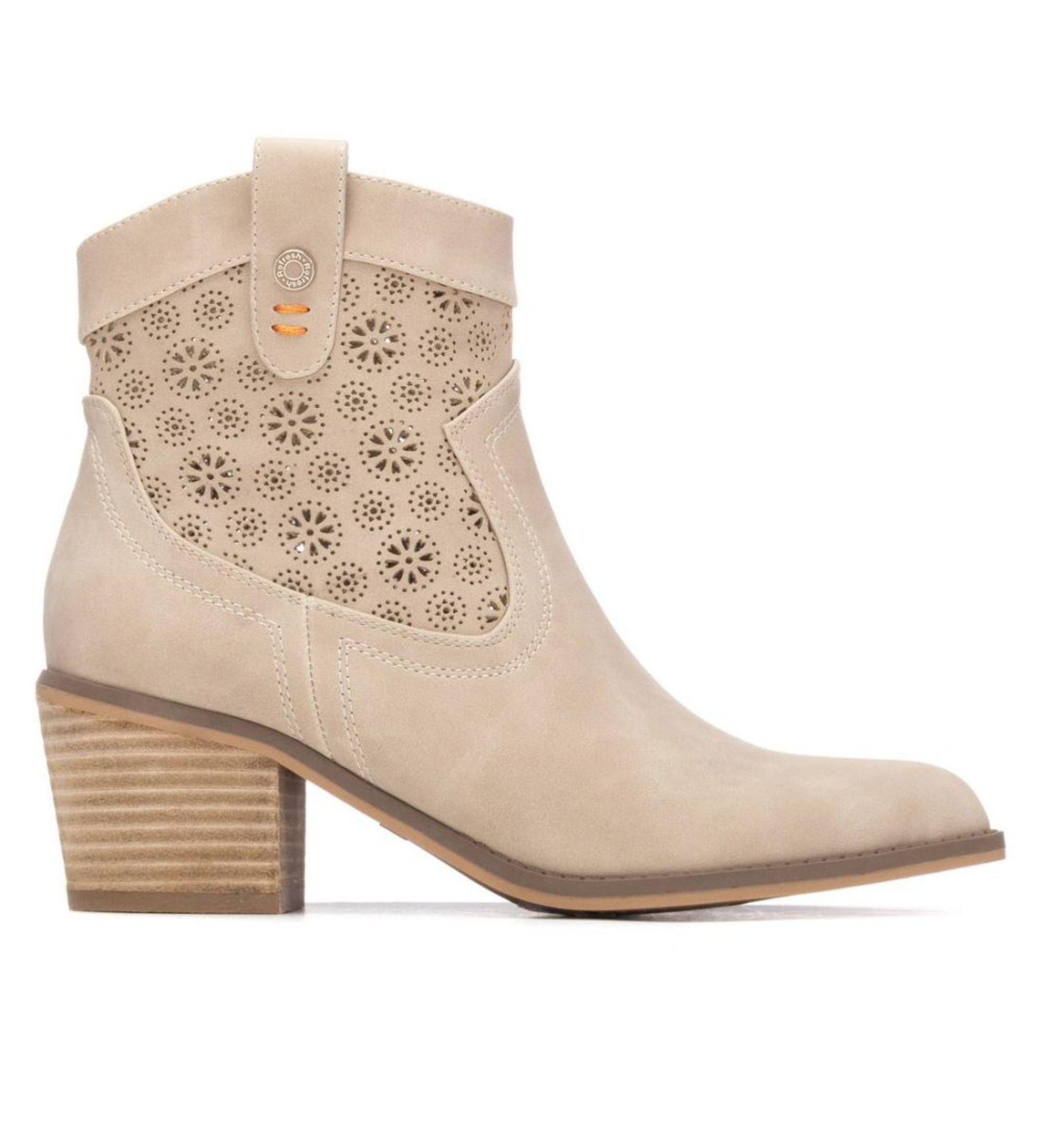Refresh für Damen. 17515002-BEIGE Stiefelette 175150 beige (41), Braun, 3 bis 5 cm, Reißverschluss, Lässig