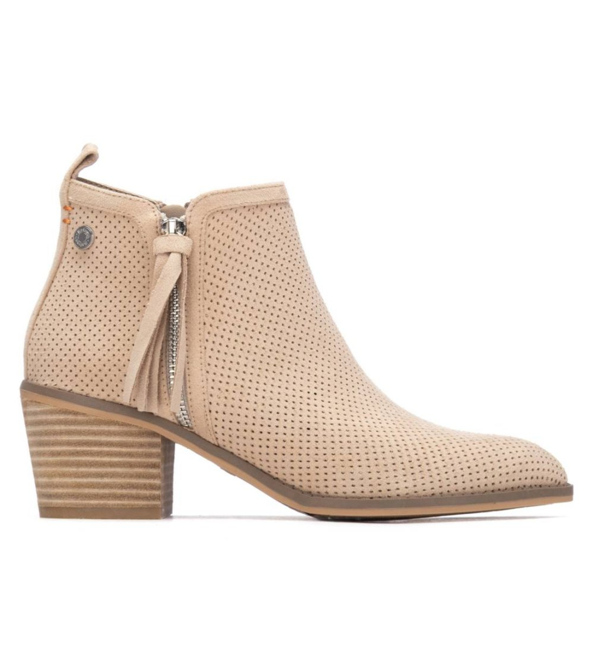 Refresh für Damen. 17515105-BEIGE Stiefelette 175151 beige (41), 3 bis 5 cm, Reißverschluss, Lässig
