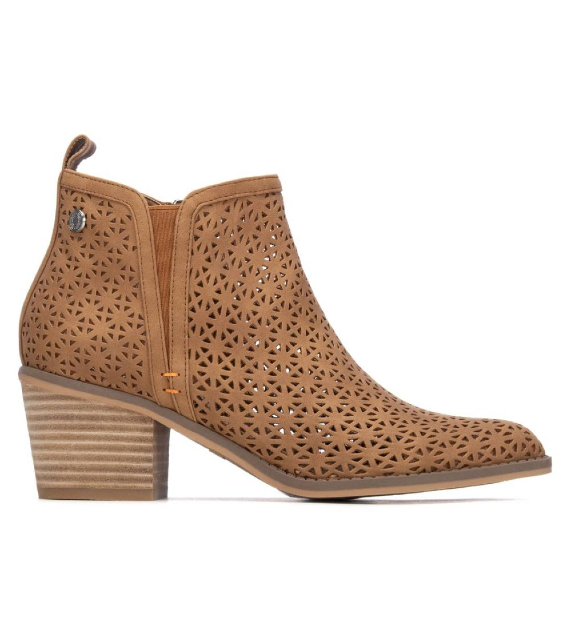 Refresh für Damen. 17515206-CAMEL Stiefelette 175152 braun (37), 3 bis 5 cm, Reißverschluss, Lässig