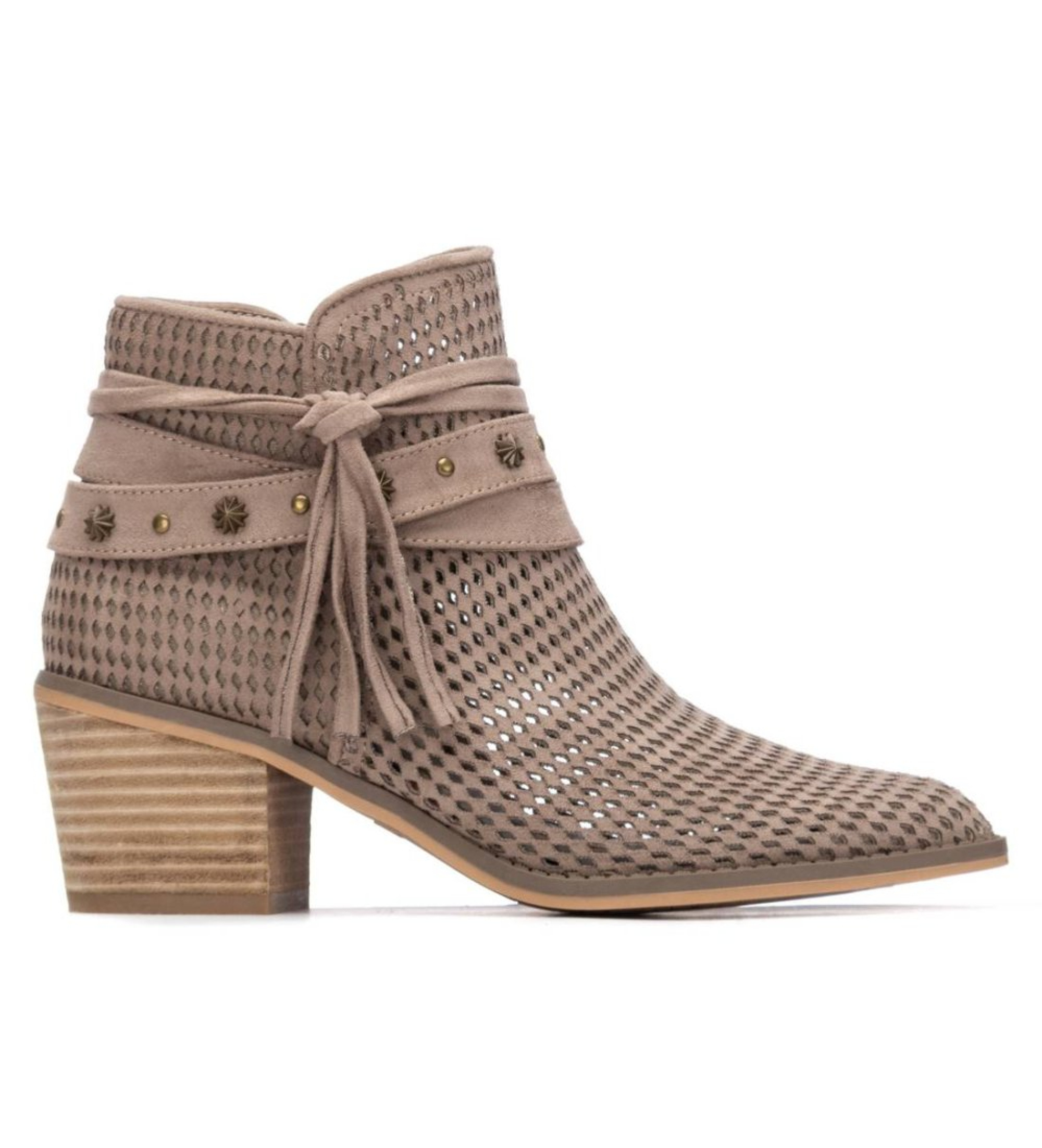 Refresh für Damen. 17518004-TAUPE Lederstiefeletten 175180 braun (36), 3 bis 5 cm, Wildleder, Reißverschluss, Lässig