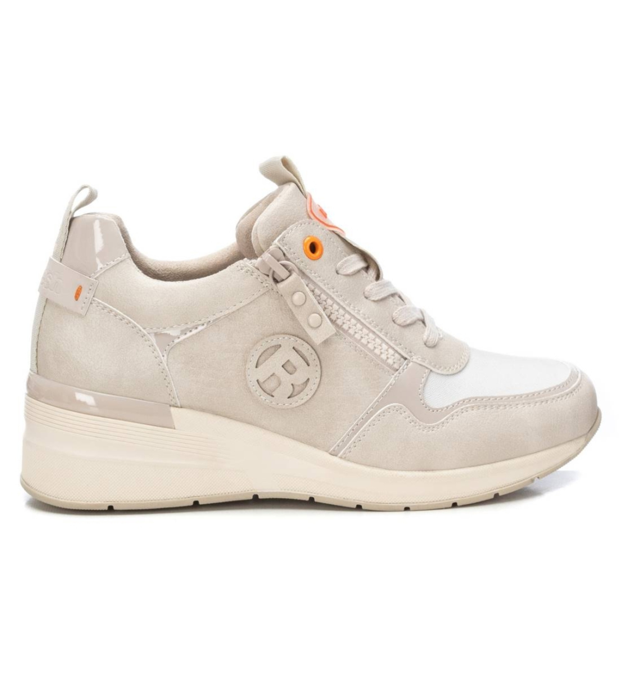 Refresh für Damen. 17125802-HIELO Broken White Wedge Sneakers -Plattform Höhe 5Cm (37), Weiß, 1 bis 3 cm, Reißverschluss, Lässig