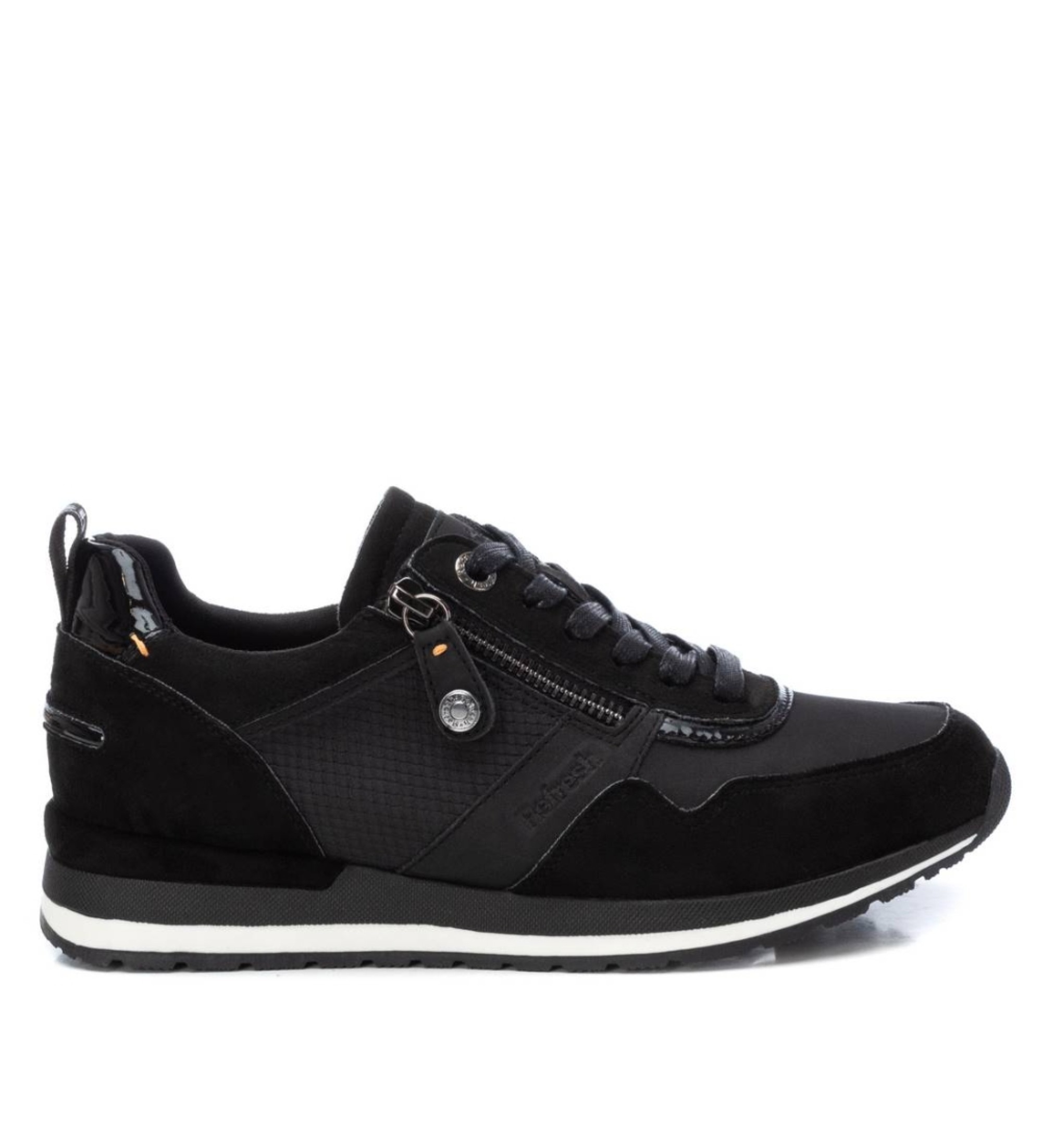 Refresh für Damen. 17205901-NEGRO Turnschuhe 172059 schwarz (38), Wohnung, 1 bis 3 cm, Reißverschluss, Lässig