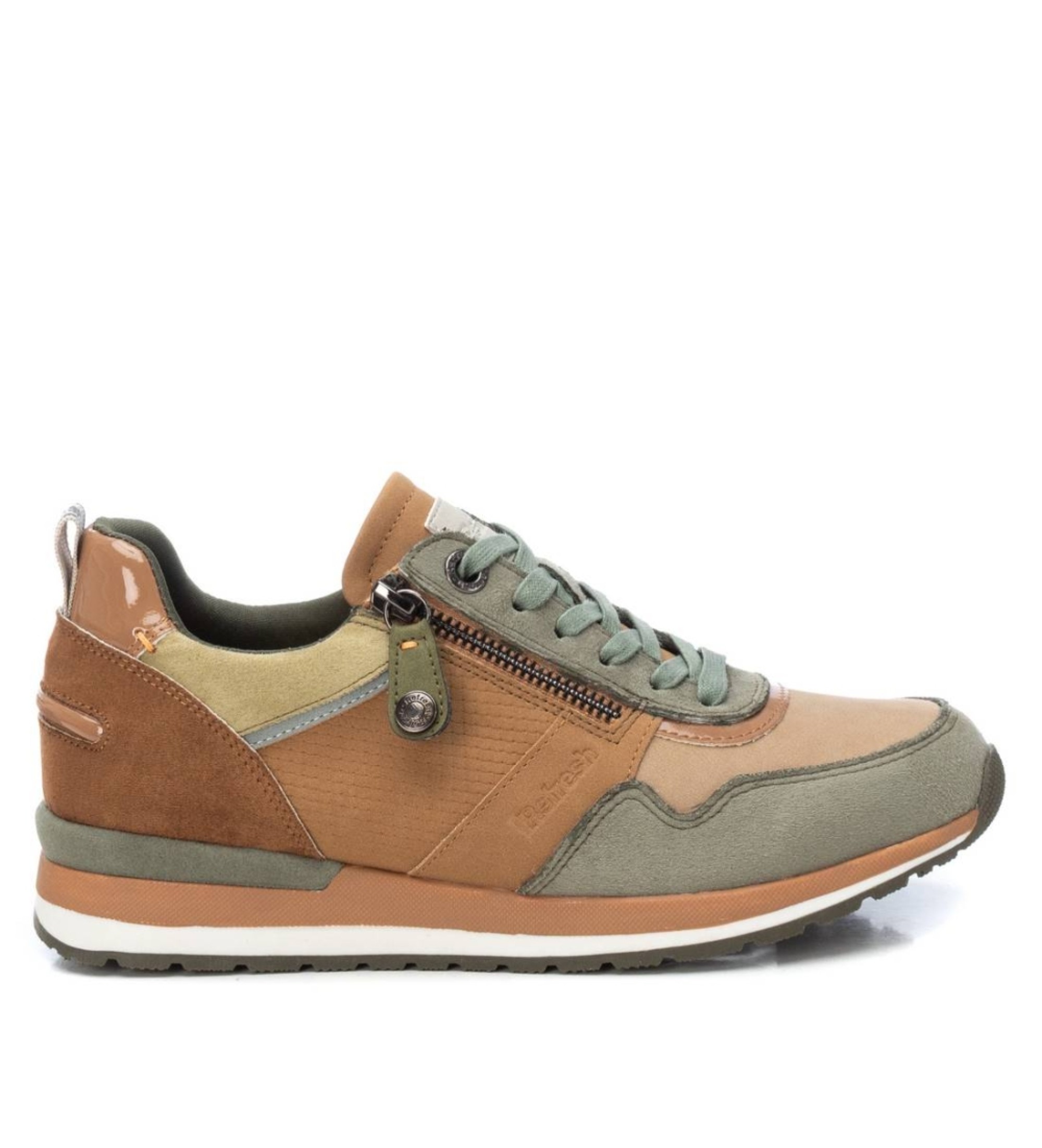 Refresh für Damen. 17205904-KAKI Turnschuhe 172059 grün (38), 1 bis 3 cm, Reißverschluss, Lässig