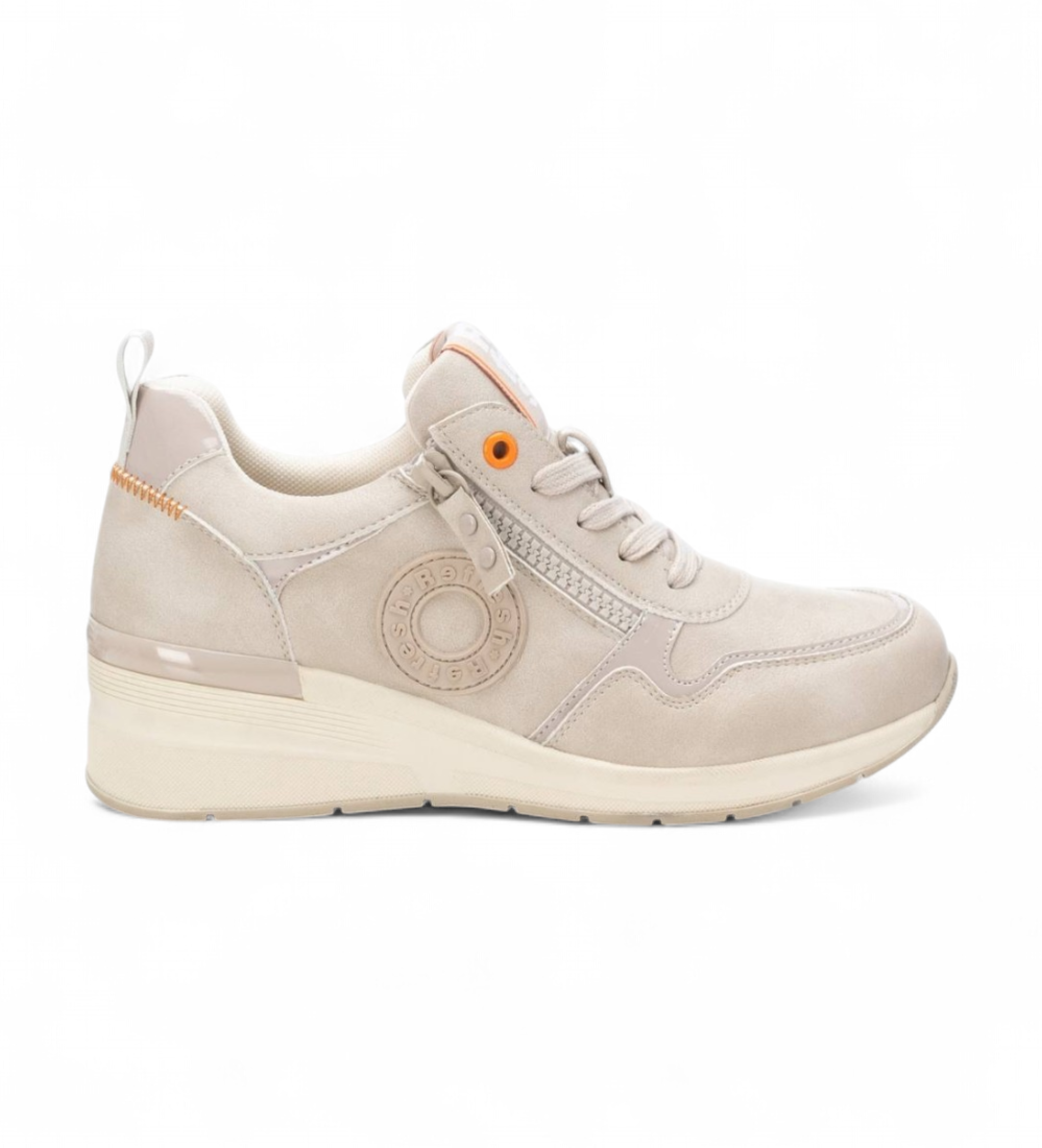 Refresh für Damen. 17228002-HIELO Turnschuhe 172280 beige (36), 3 bis 5 cm, Reißverschluss, Lässig