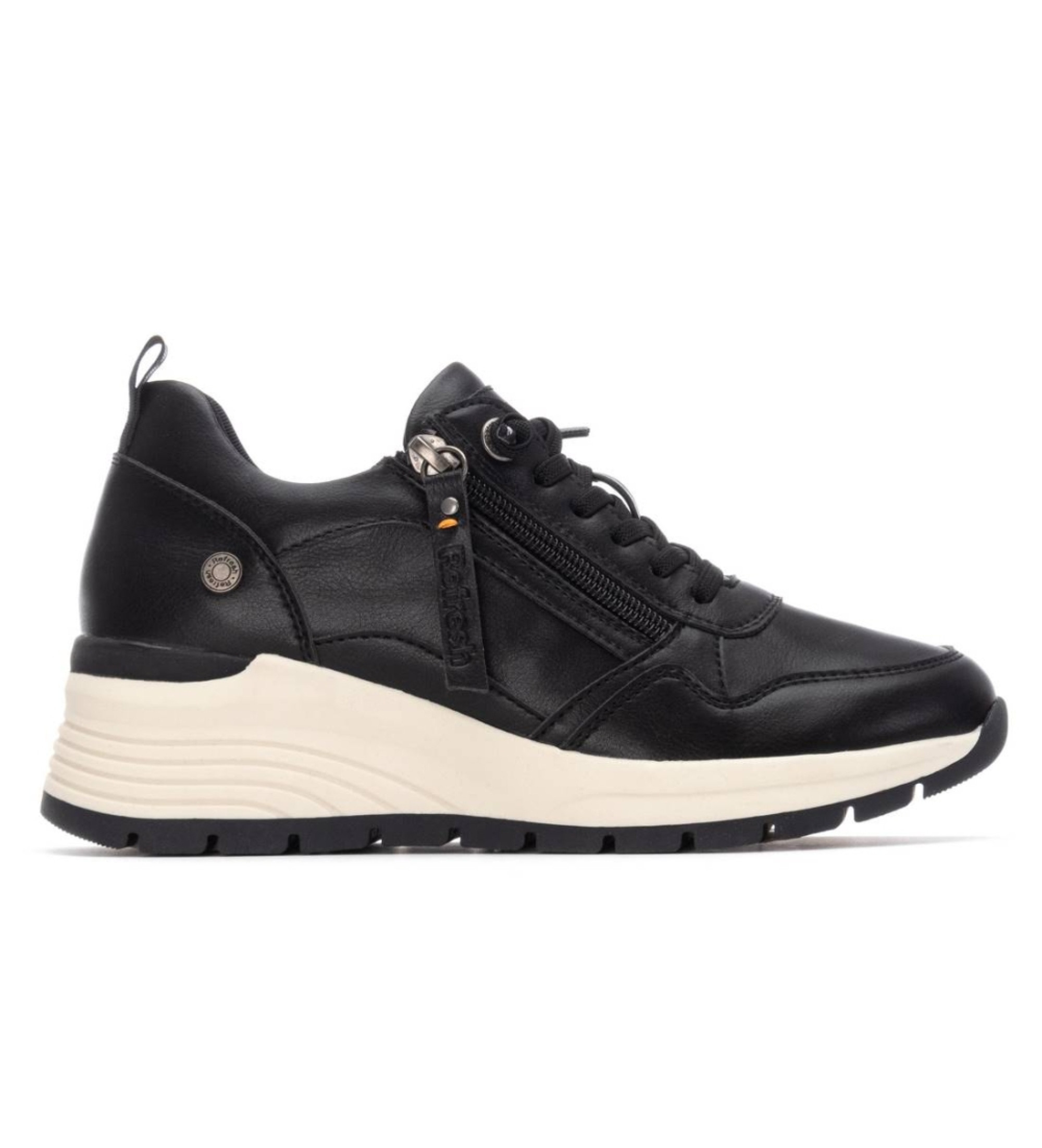 Refresh für Damen. 17293804-NEGRO Turnschuhe 172938 schwarz (40), 1 bis 3 cm, Schnürsenkel, Reißverschluss, Lässig