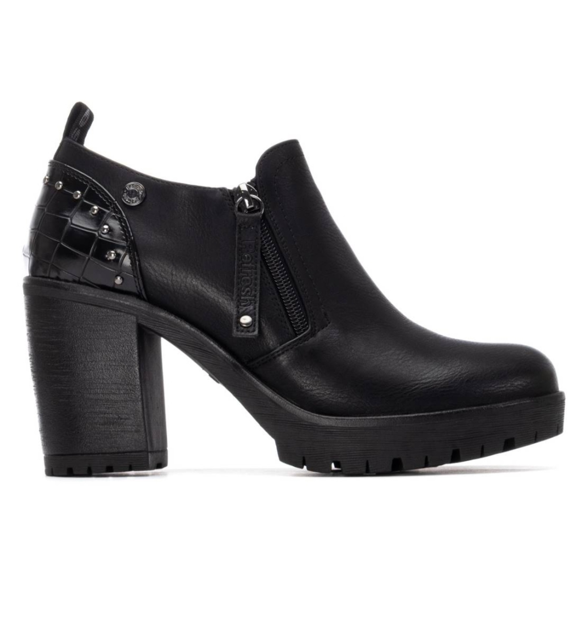 Refresh für Damen. 17320101-NEGRO Schuhe 173201 schwarz (40), 5 bis 8 cm, Reißverschluss, Lässig