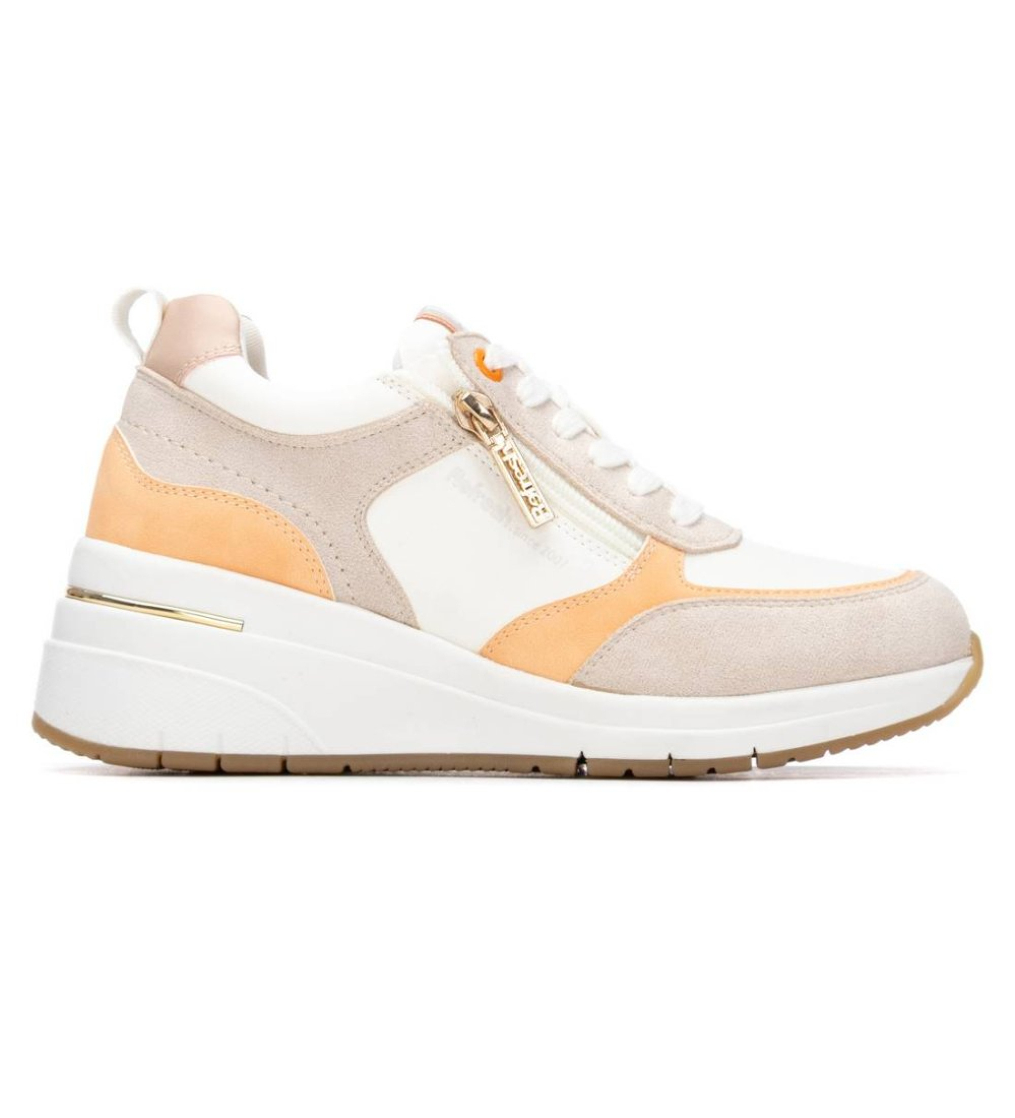 Refresh für Damen. 17505102-BEIGE Turnschuhe 175051 beige (38), 3 bis 5 cm, Reißverschluss, Lässig