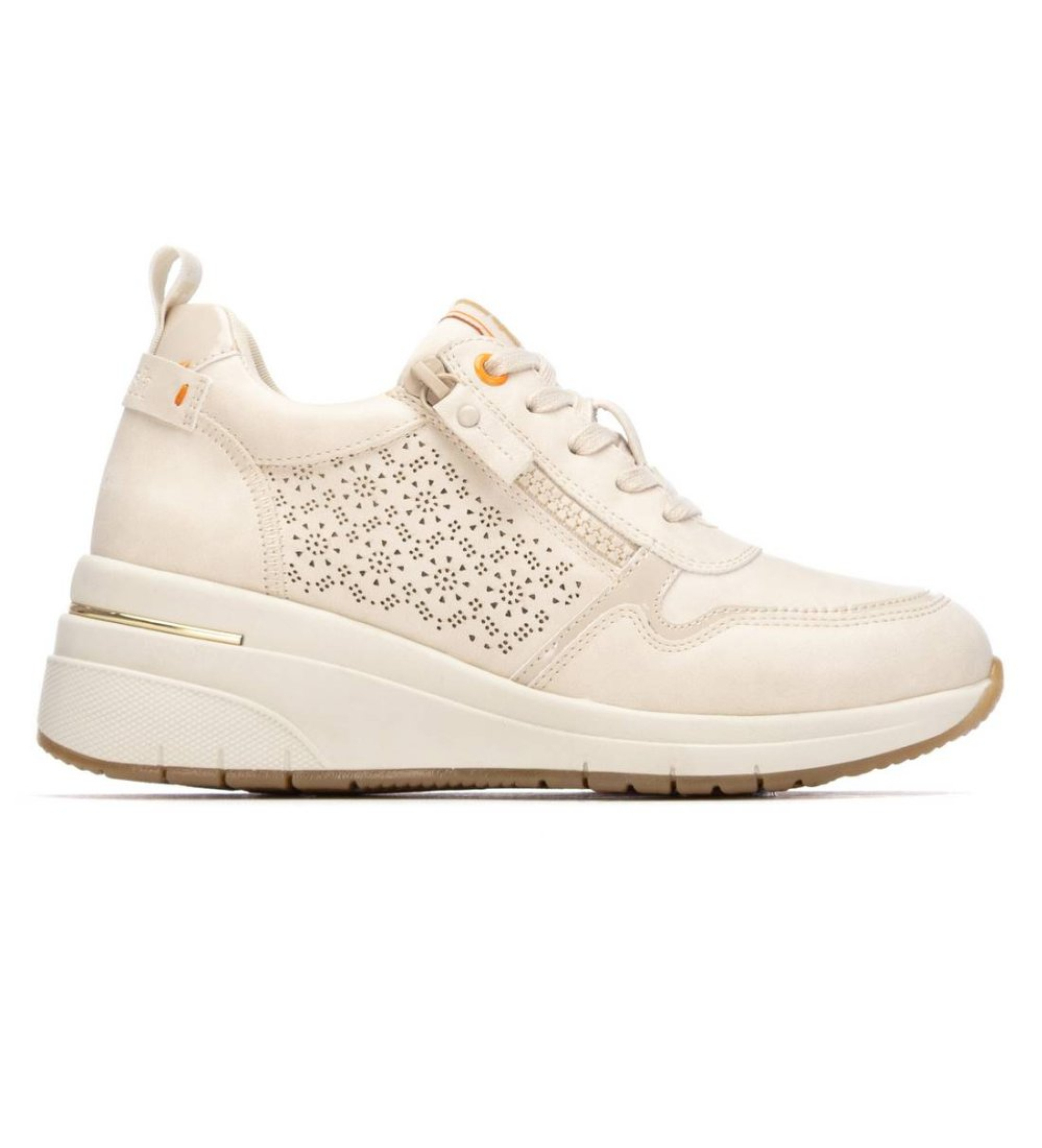 Refresh für Damen. 17505202-BEIGE Turnschuhe 175052 beige (41), 3 bis 5 cm, Reißverschluss, Lässig