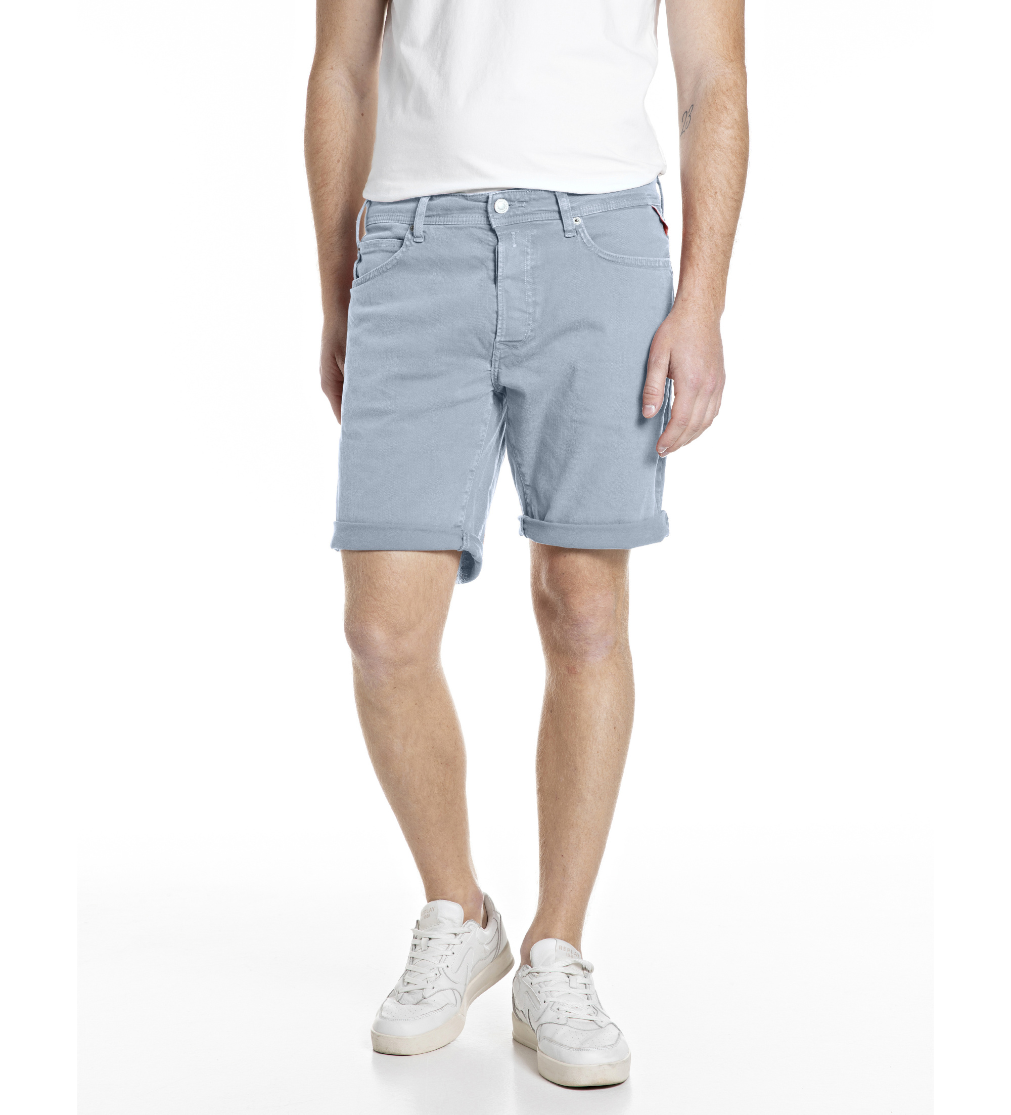 Replay für Herren. MA981Y.000.8488790 Tapered Fit Bermudashorts blau (32), Lässig, Baumwolle