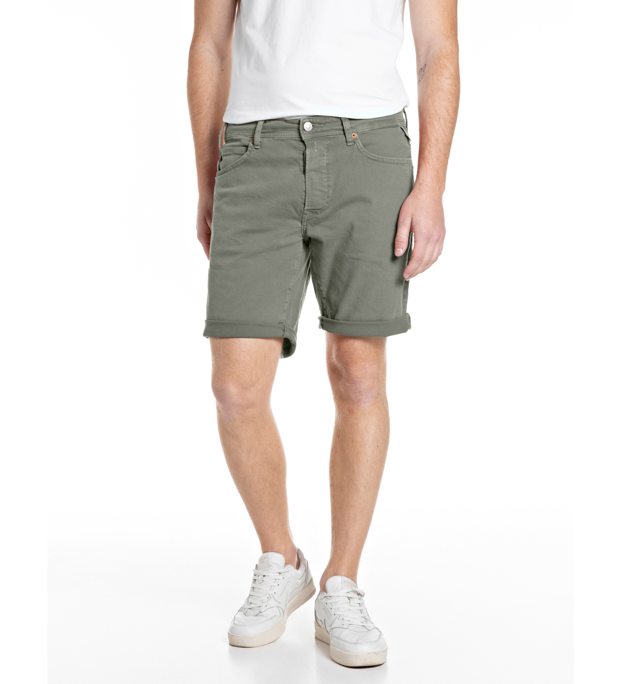 Replay für Herren. MA981Y.000.8488790 Bermudashorts Tapered Fit grün (31), Lässig, Baumwolle