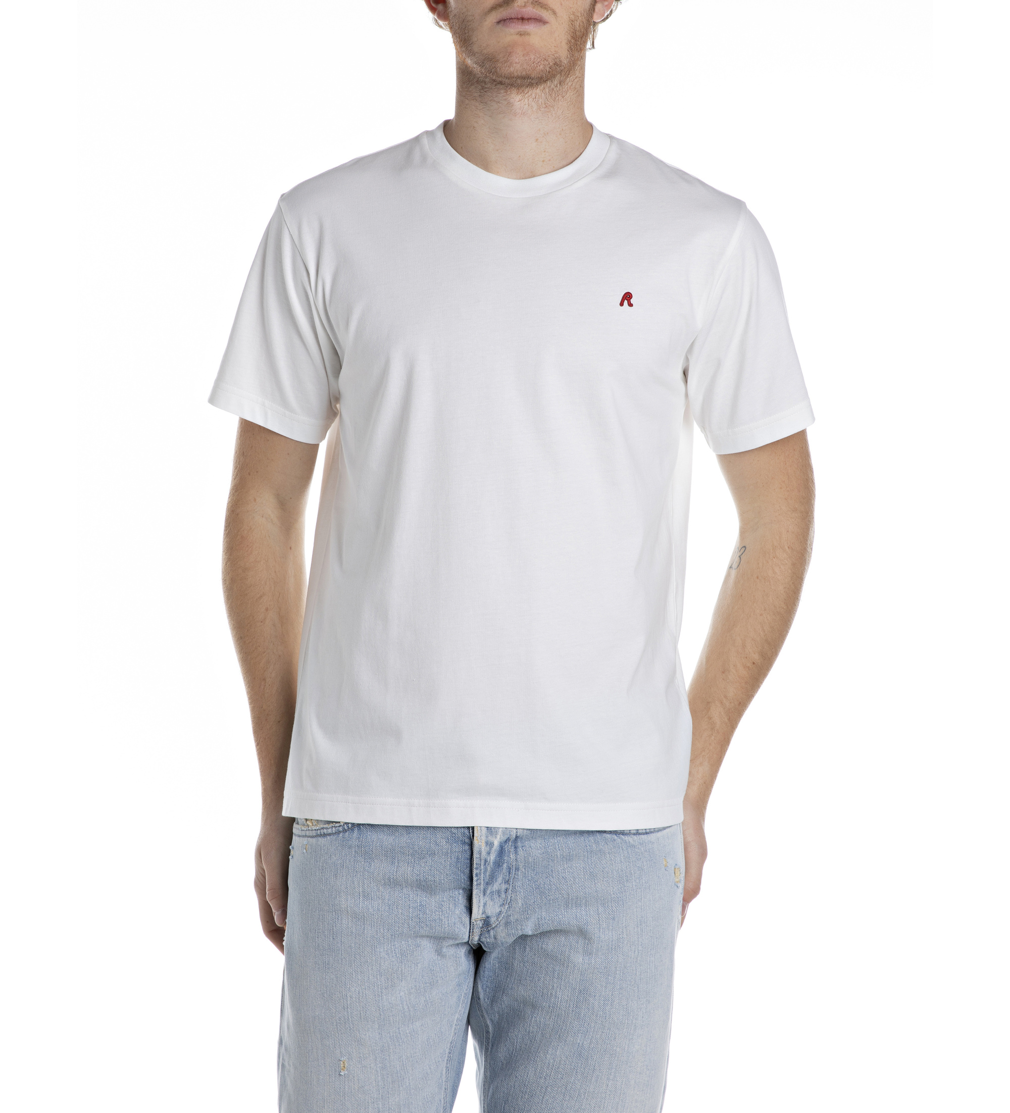 Replay für Herren. M3015.000.2660 Mini-Logo-T-Shirt weiß (XL), Lässig, Baumwolle, Kurzarm
