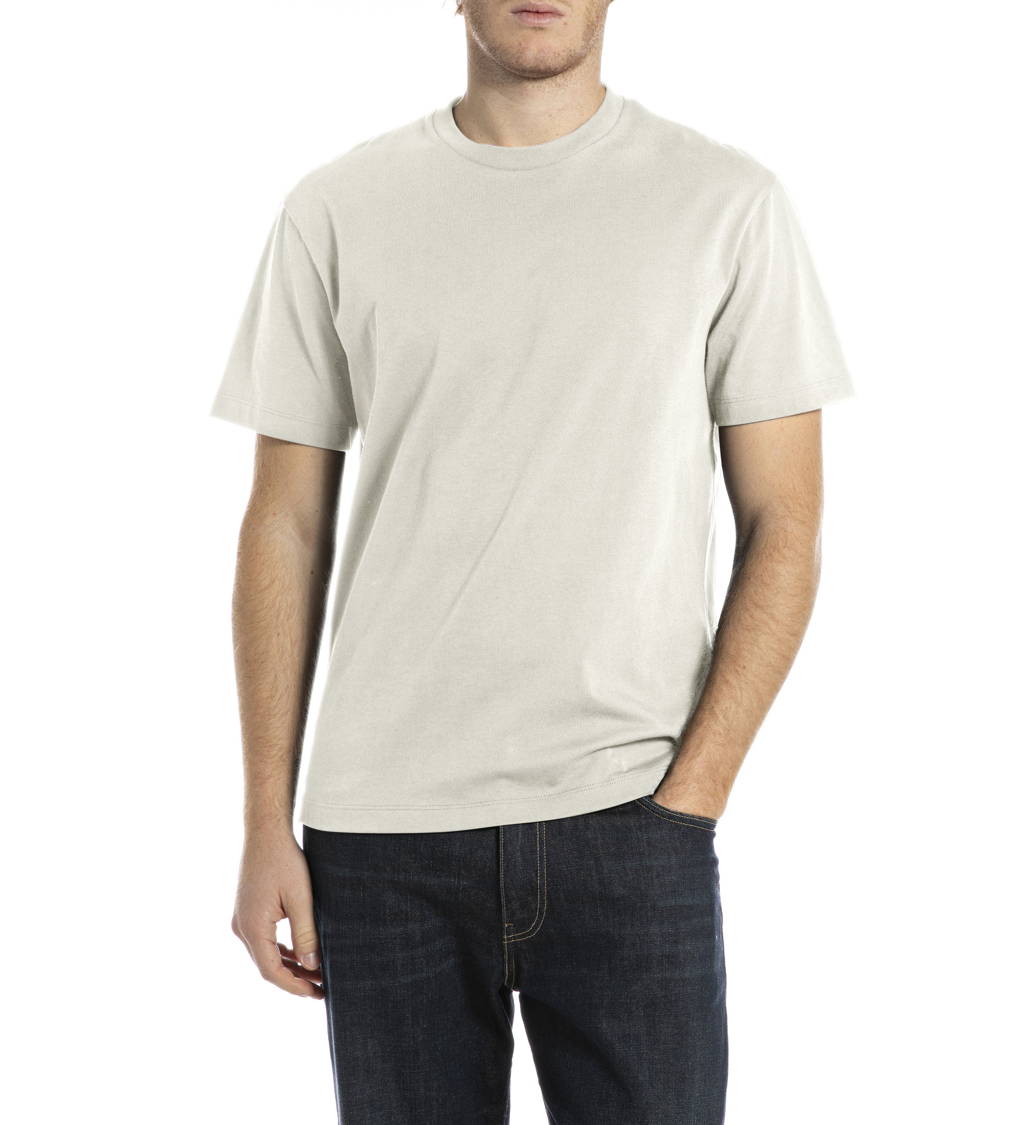 Replay für Herren. M3284.000.22662 Open End Dry Hand T-shirt beige (M), Lässig, Baumwolle, Kurzarm