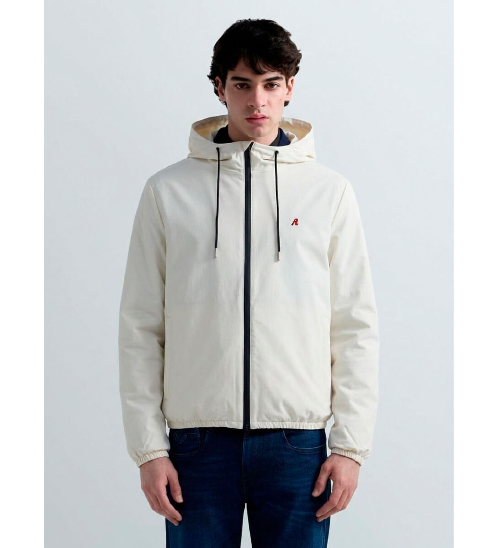 Replay für Herren. M8338A.000.84876 Jacke Logo R weiß (XL), Lässig, Polyester
