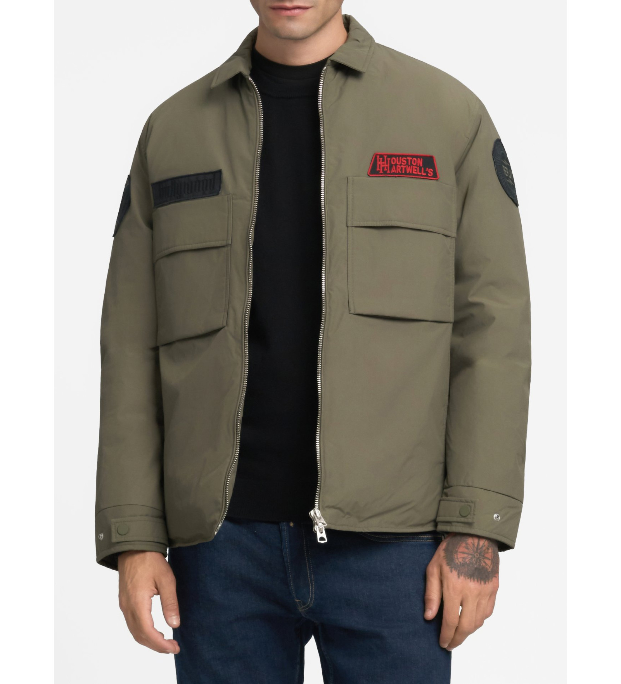 Replay für Herren. M8471.000.85328 Twilljacke grün (L), Lässig, Polyamid