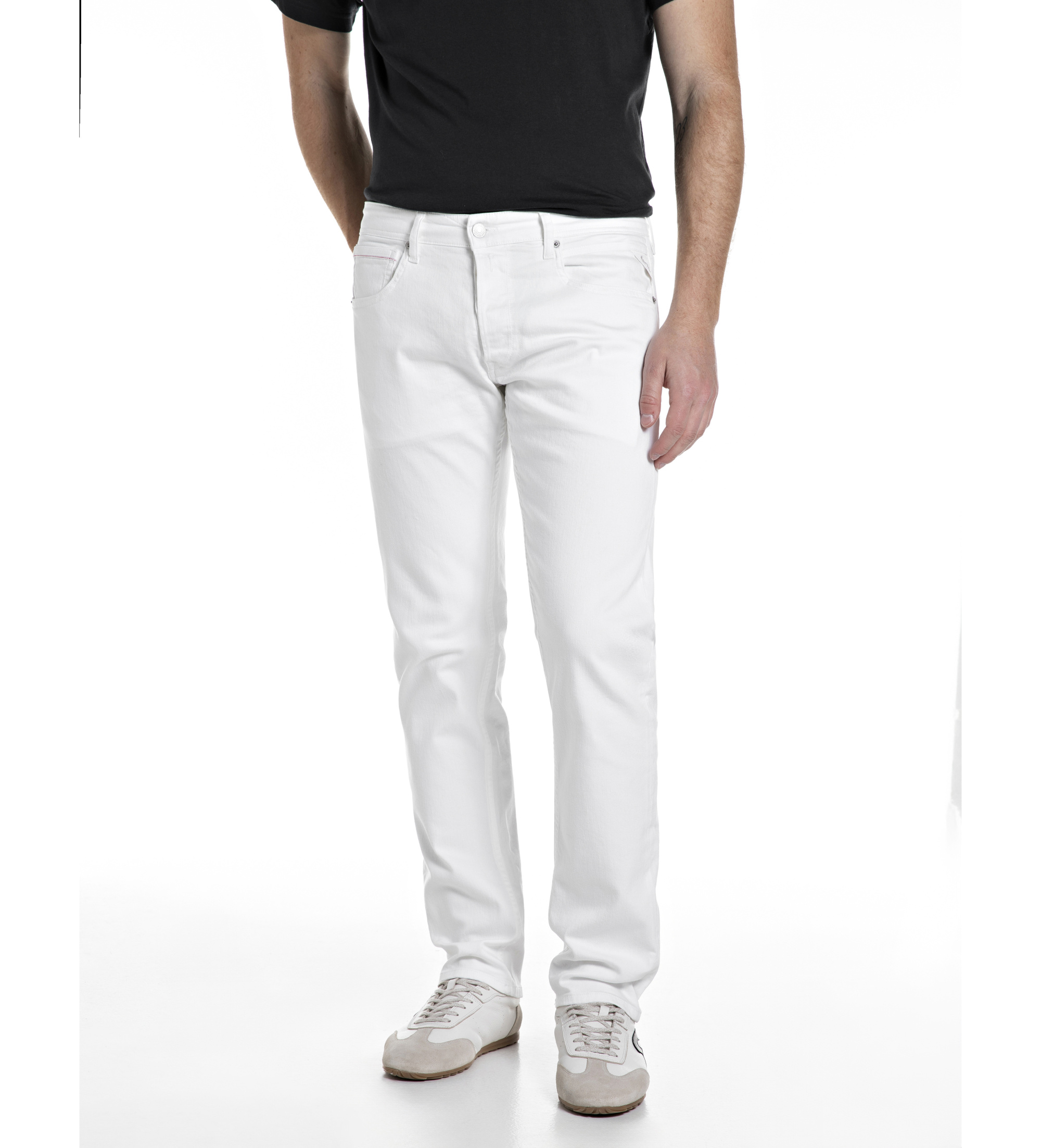 Replay für Herren. MA972.000.8488701 Grover Straight Fit Jeans weiß (30/32), Lässig, Baumwolle