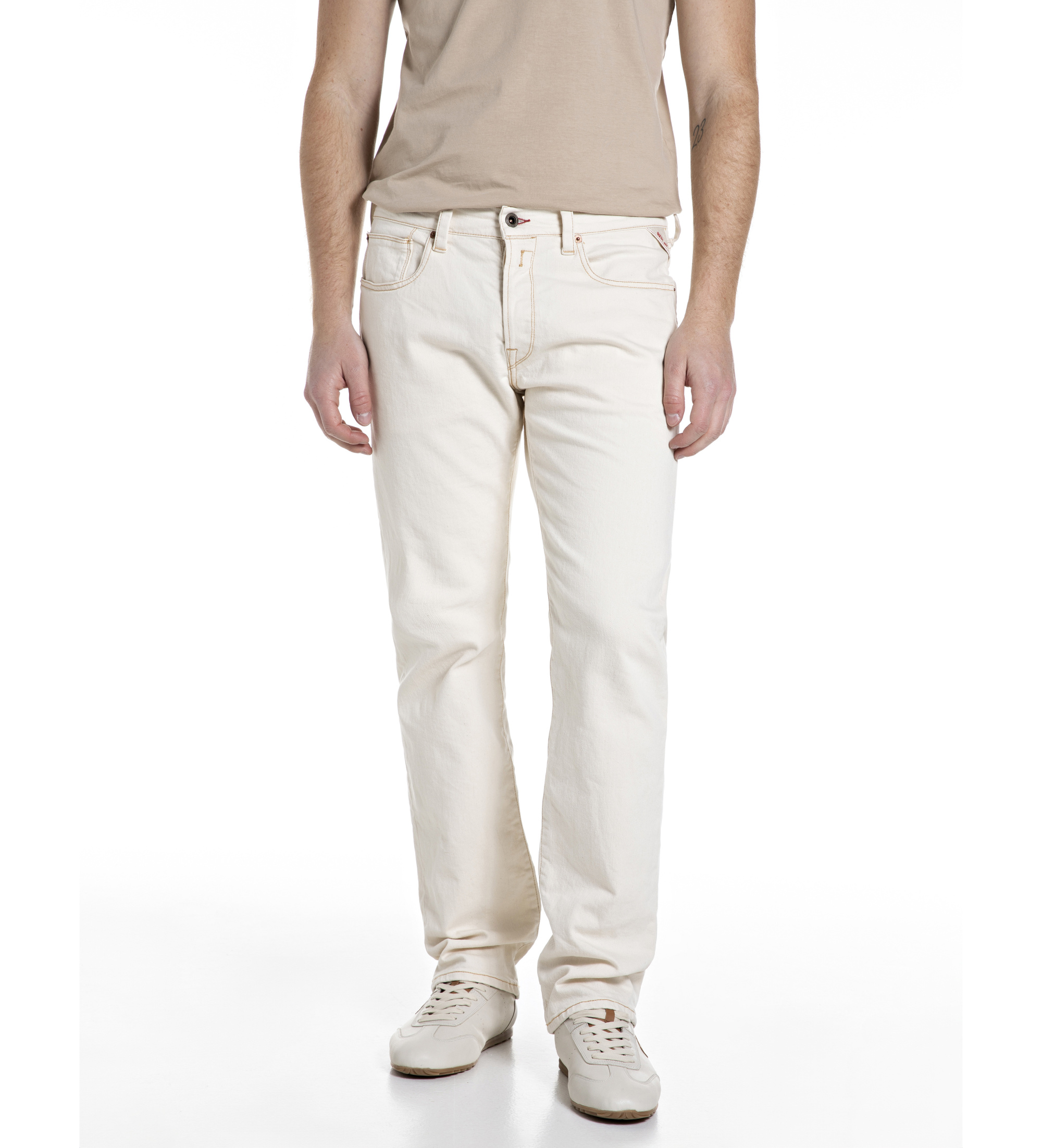 Replay für Herren. M1039R.000.8440585 Weiße Denim-Hose (32/32), Lässig, Baumwolle