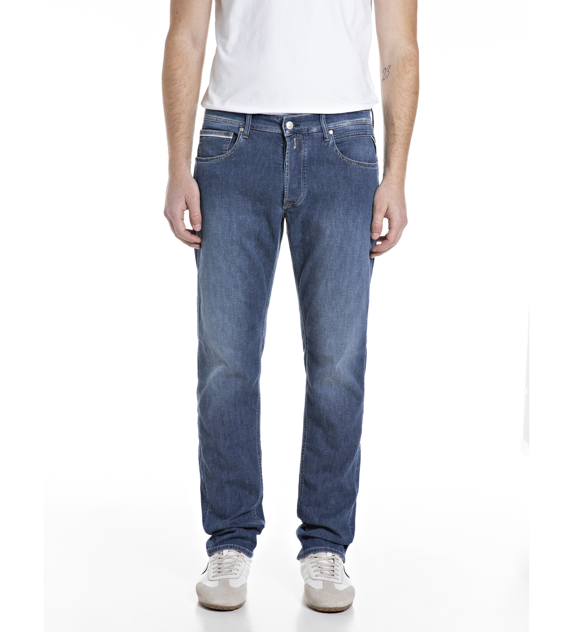 Replay für Herren. MA972J.000.785154 Blaue Freizeitjeans (36/32), Lässig, Baumwolle