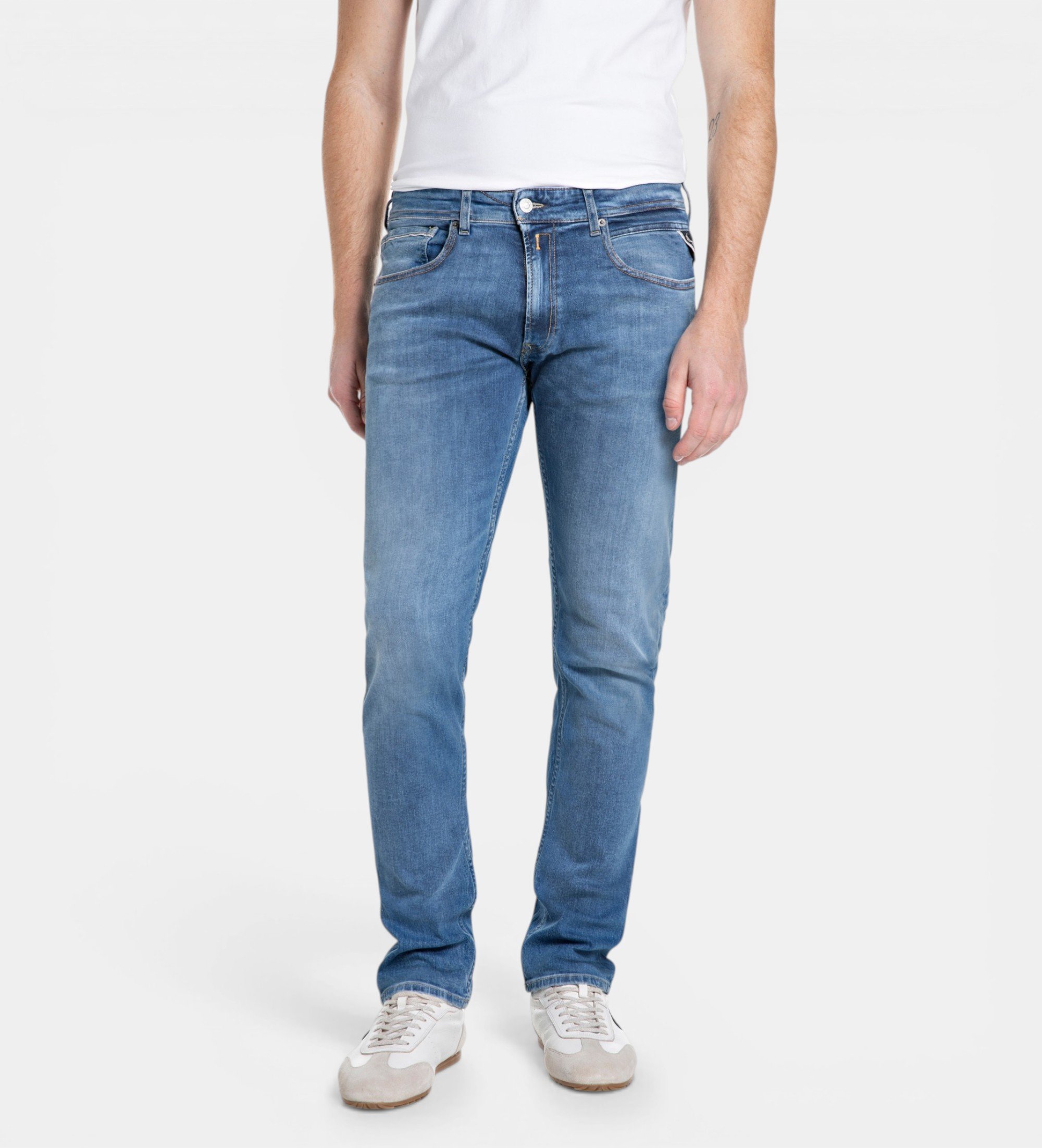 Replay für Herren. MA972Z.000.41A182 Blaue Denim-Jeans (33/32), Lässig, Baumwolle