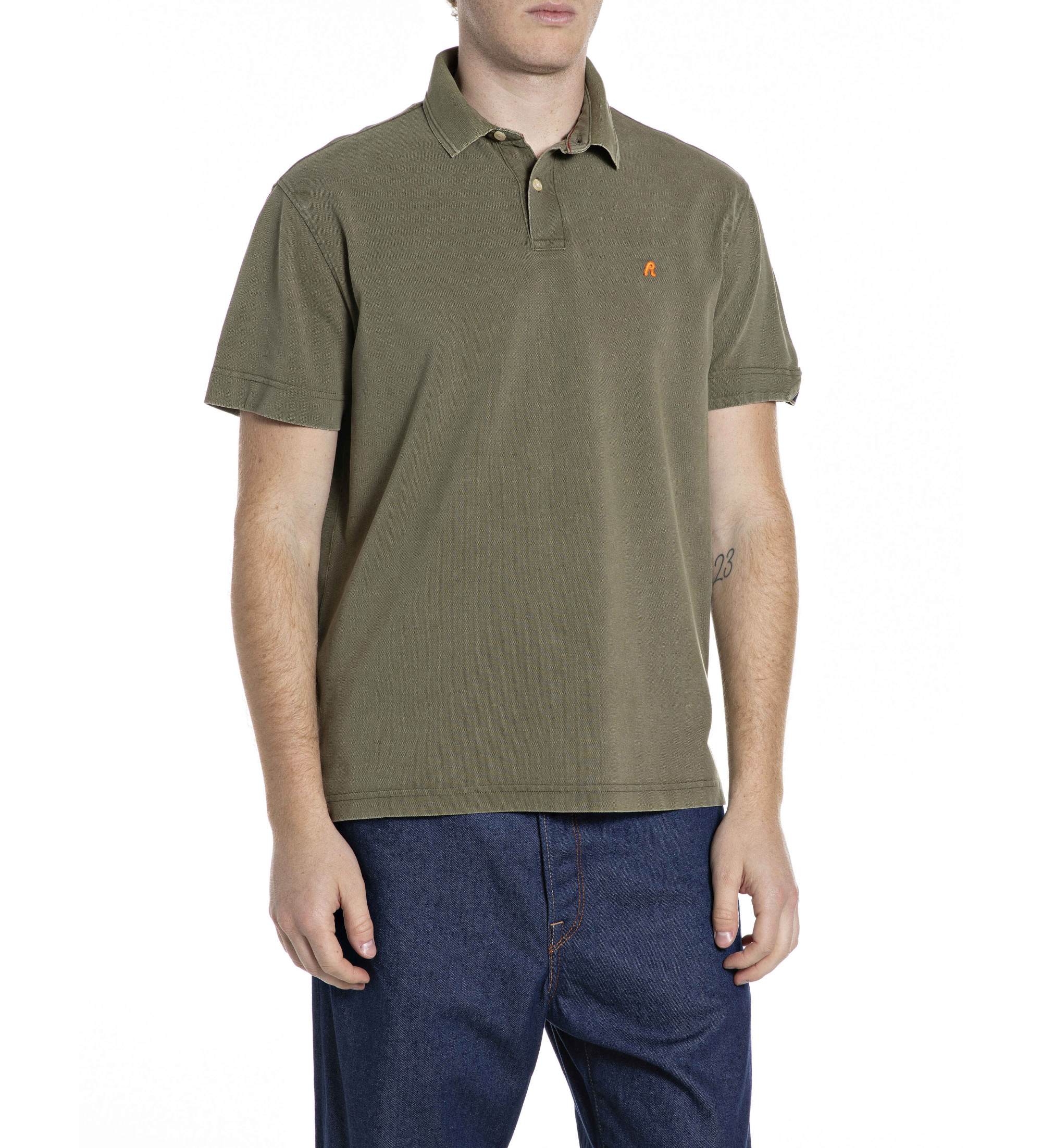 Replay für Herren. M3431A.000.22696M Lässiges grünes Poloshirt (M), Baumwolle, Kurzarm