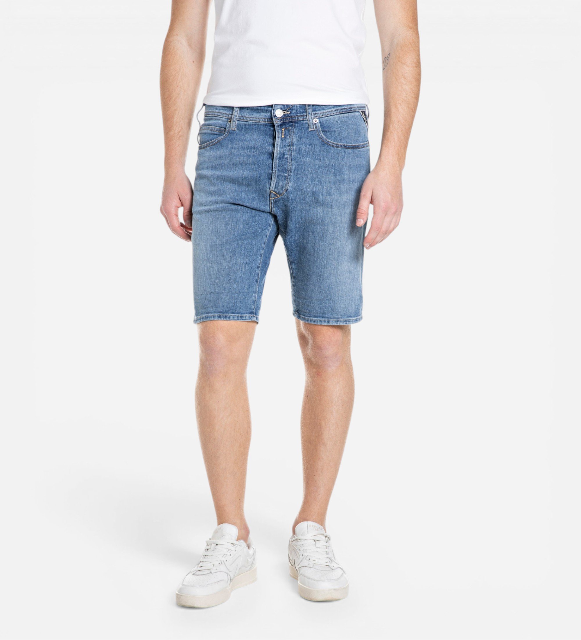 Replay für Herren. MA981Y.000.685194 Blaue Denim-Shorts (33), Lässig, Baumwolle