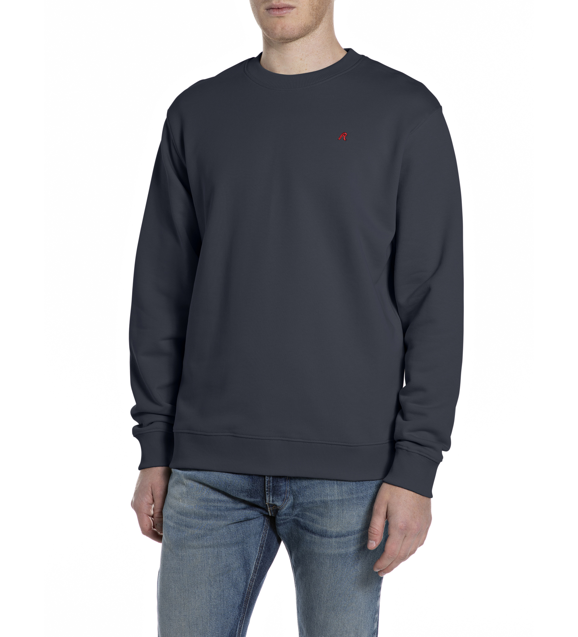 Replay für Herren. M3106.000.23802 Marinefarbenes Freizeit-Sweatshirt (S), Lässig, Baumwolle